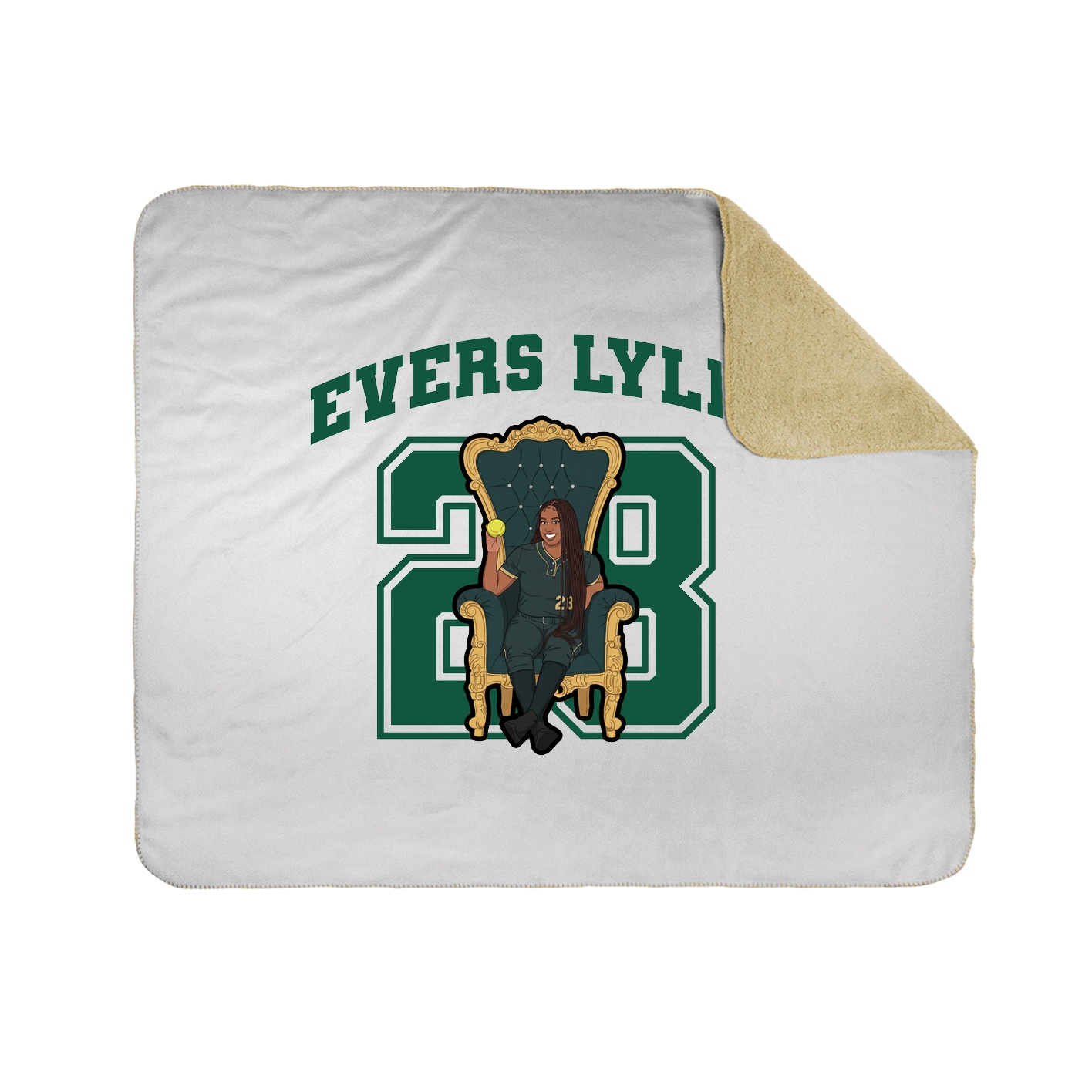 Throw Blanket — Number in White