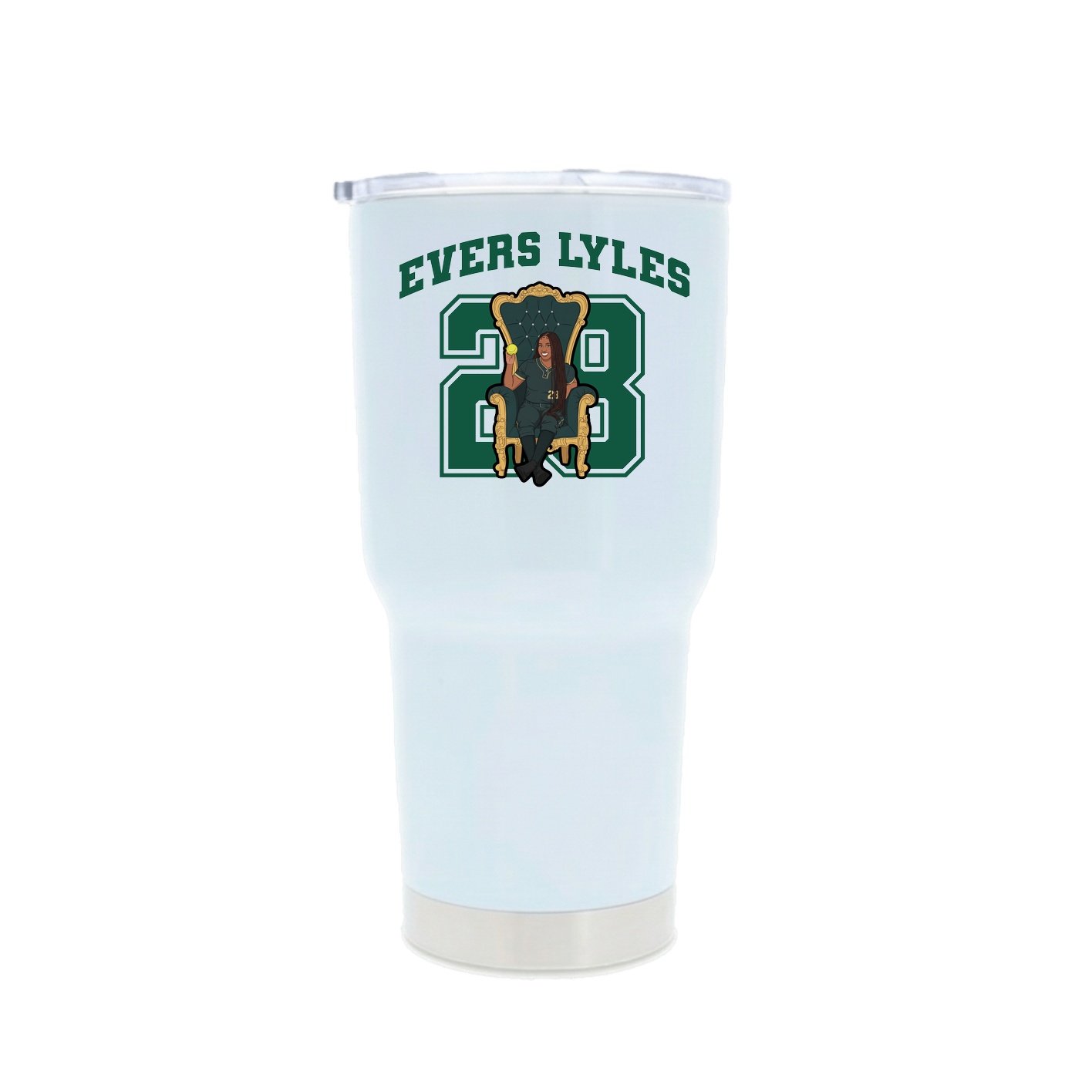 30oz Stainless Steel Tumbler — Number in White