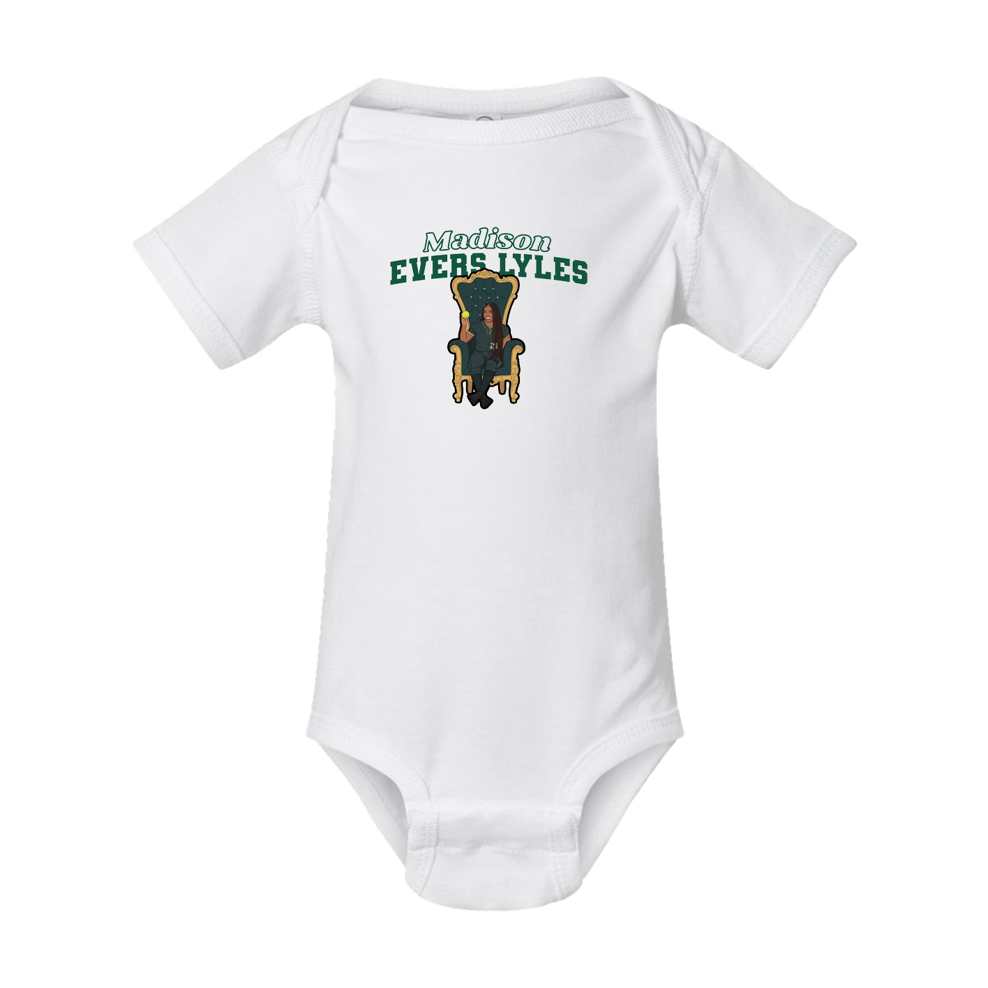 Baby Onesie — Name Arch in White