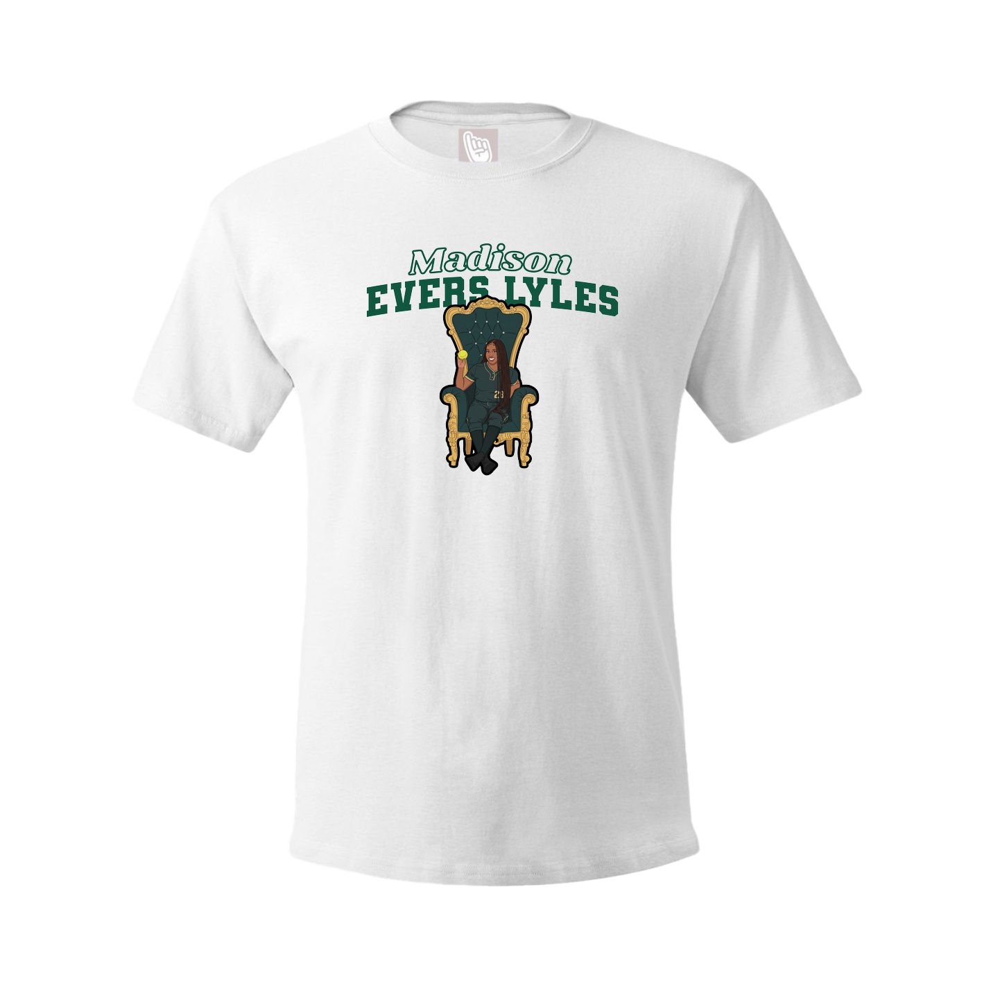 Youth Tee — Name Arch in White