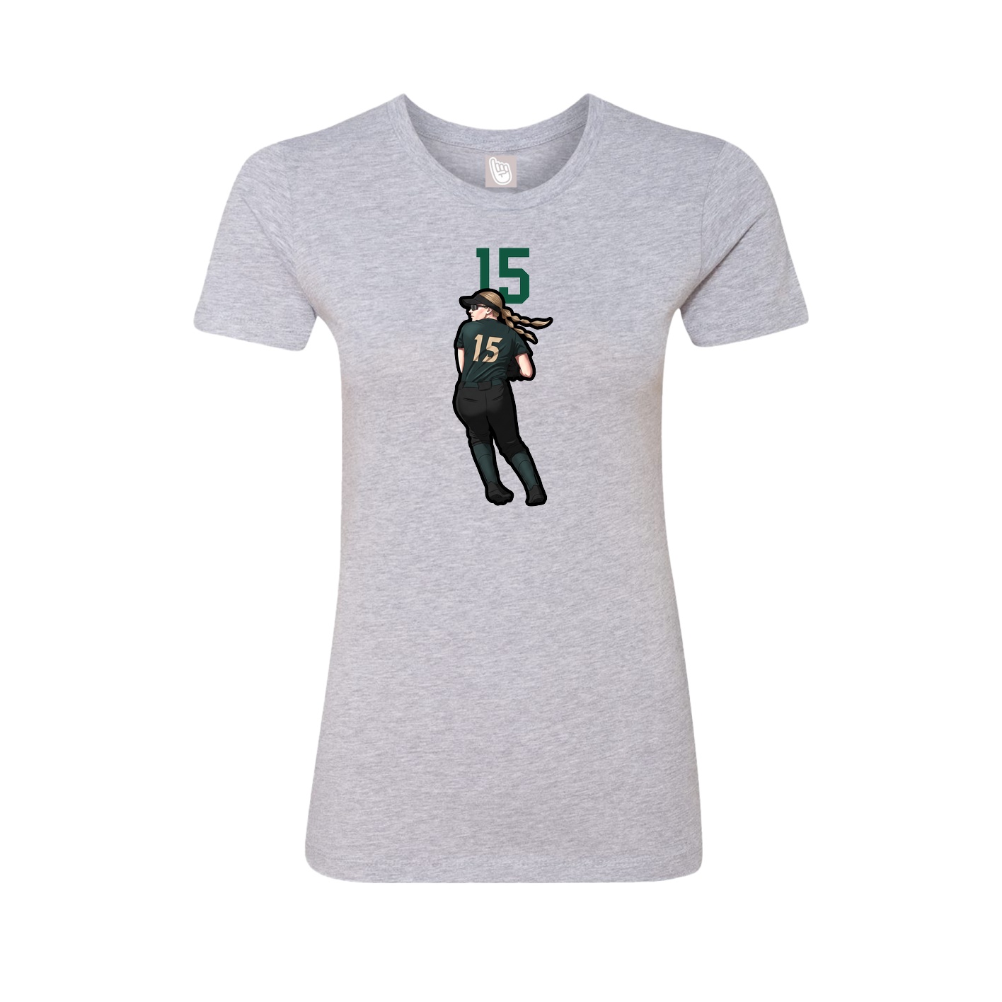 Fitted Women's Tee — Number Top in Grey