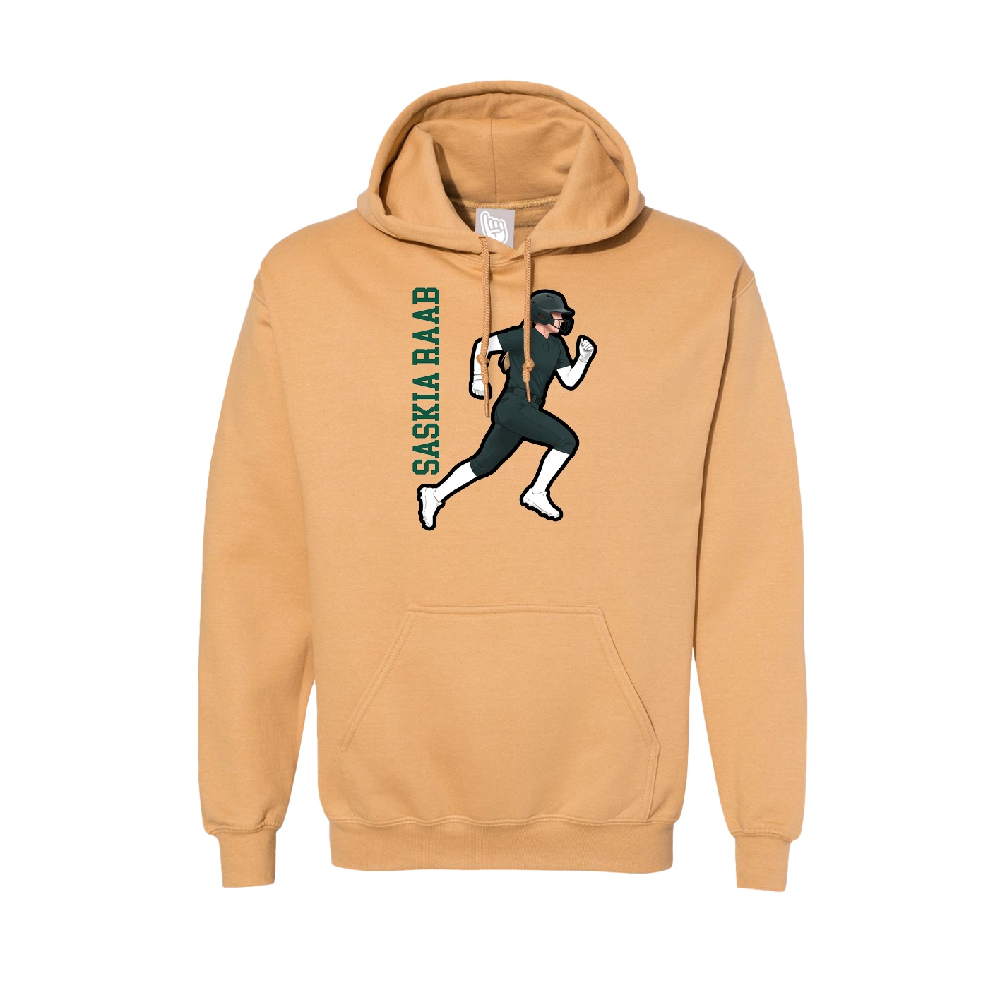 Hoodie — Name Vertical in Vegas Gold
