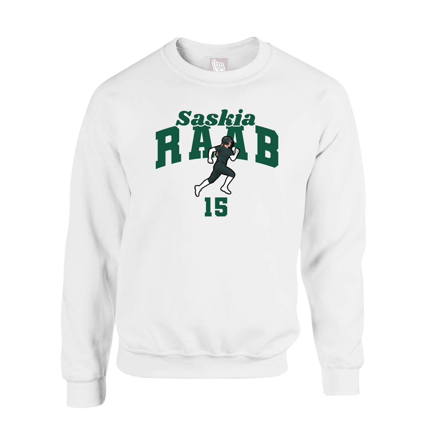 Fleece Crew — Signature Arch in White