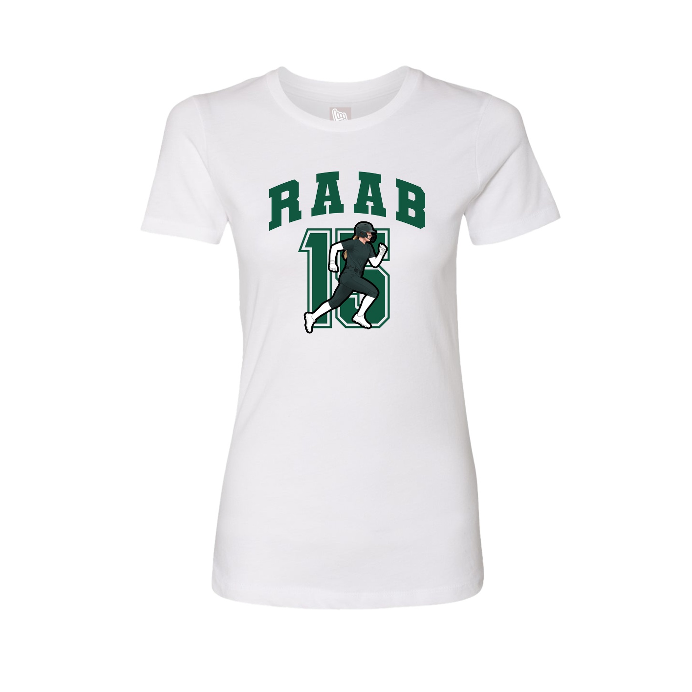 Fitted Women's Tee — Number in White