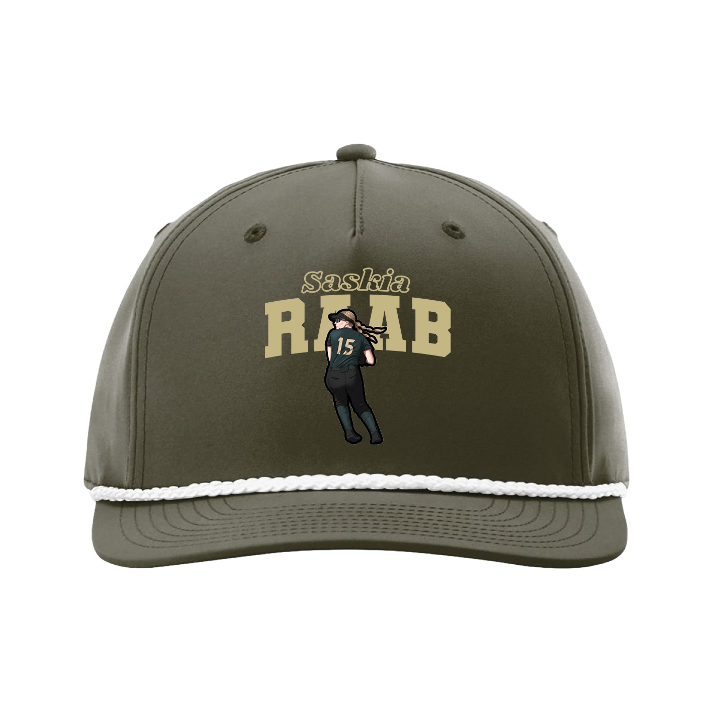 Five-Panel Classic Rope Cap — Name Arch in Green