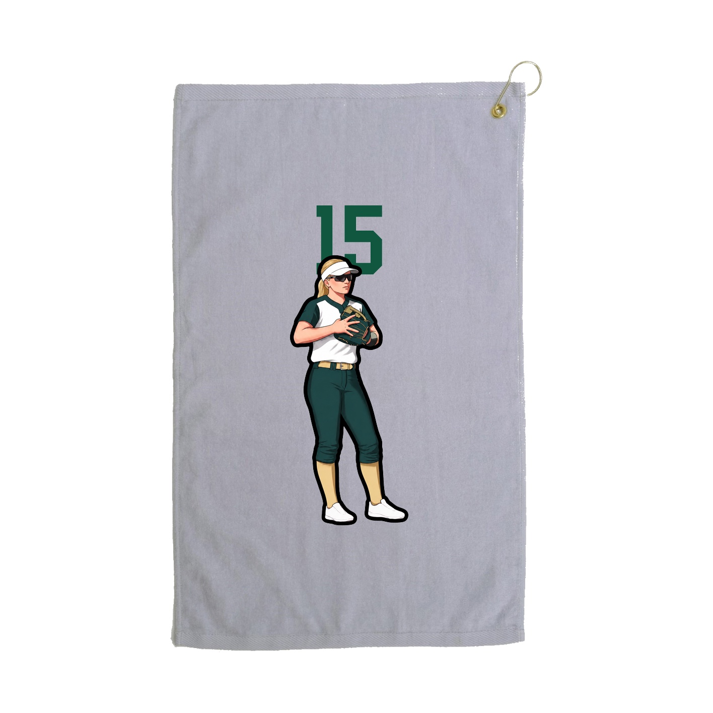Golf Towel — Number Top in Grey