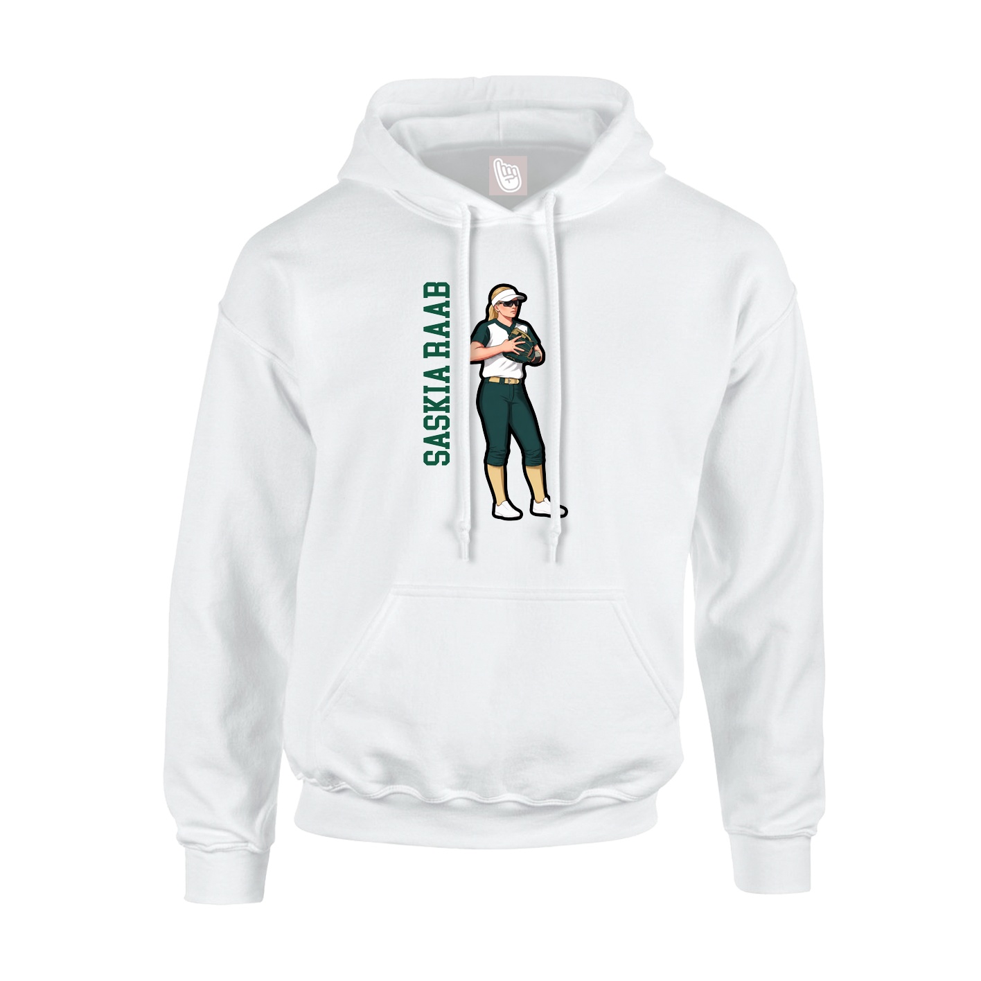Youth Hoodie — Name Vertical in White