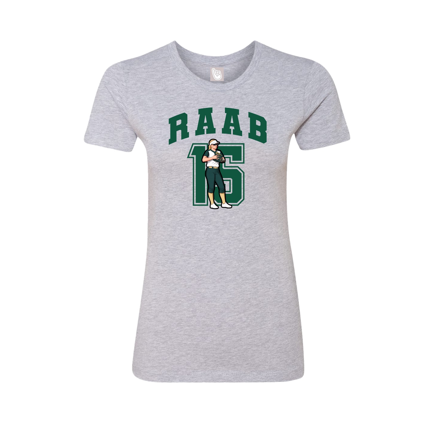 Fitted Women's Tee — Number in Grey
