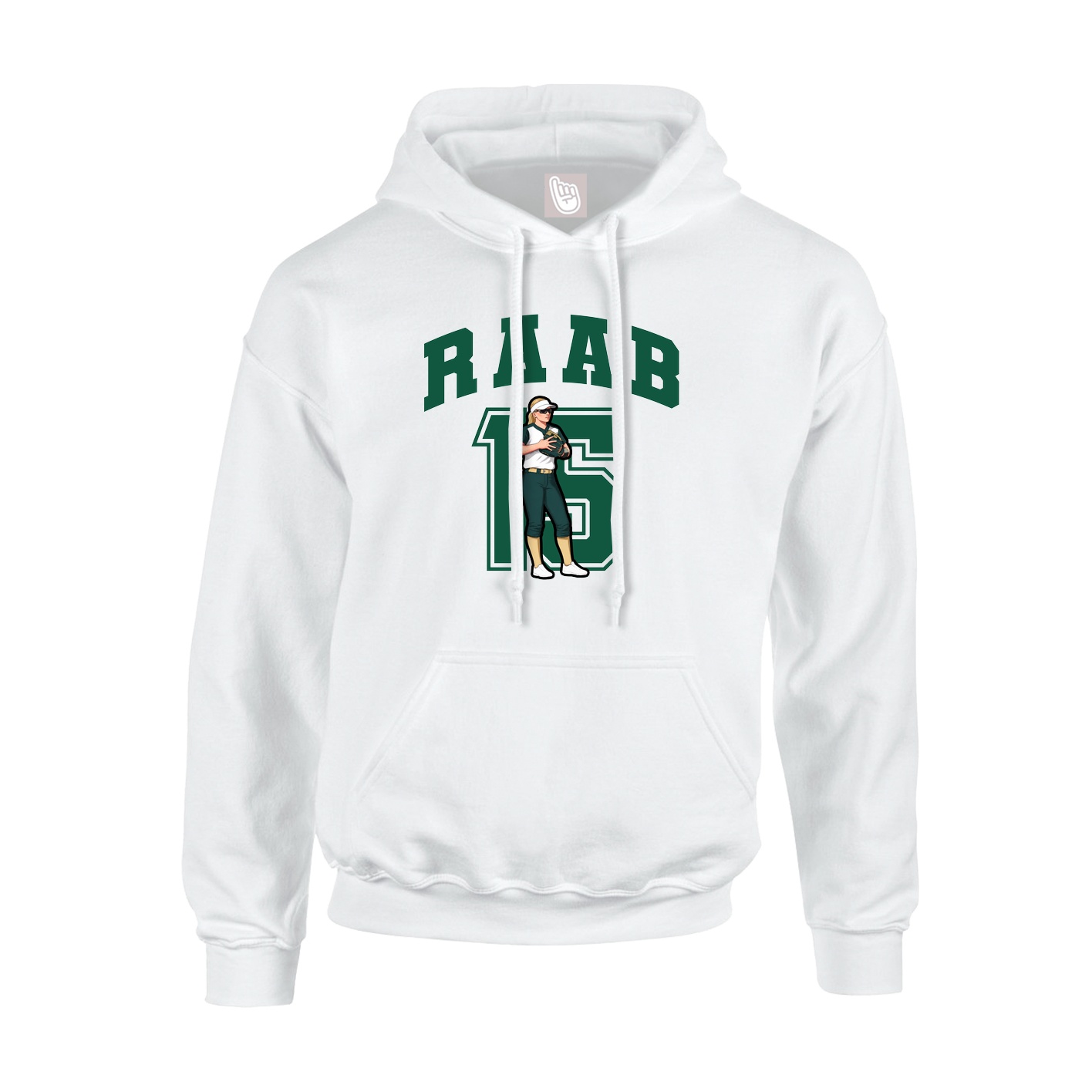 Hoodie — Number in White