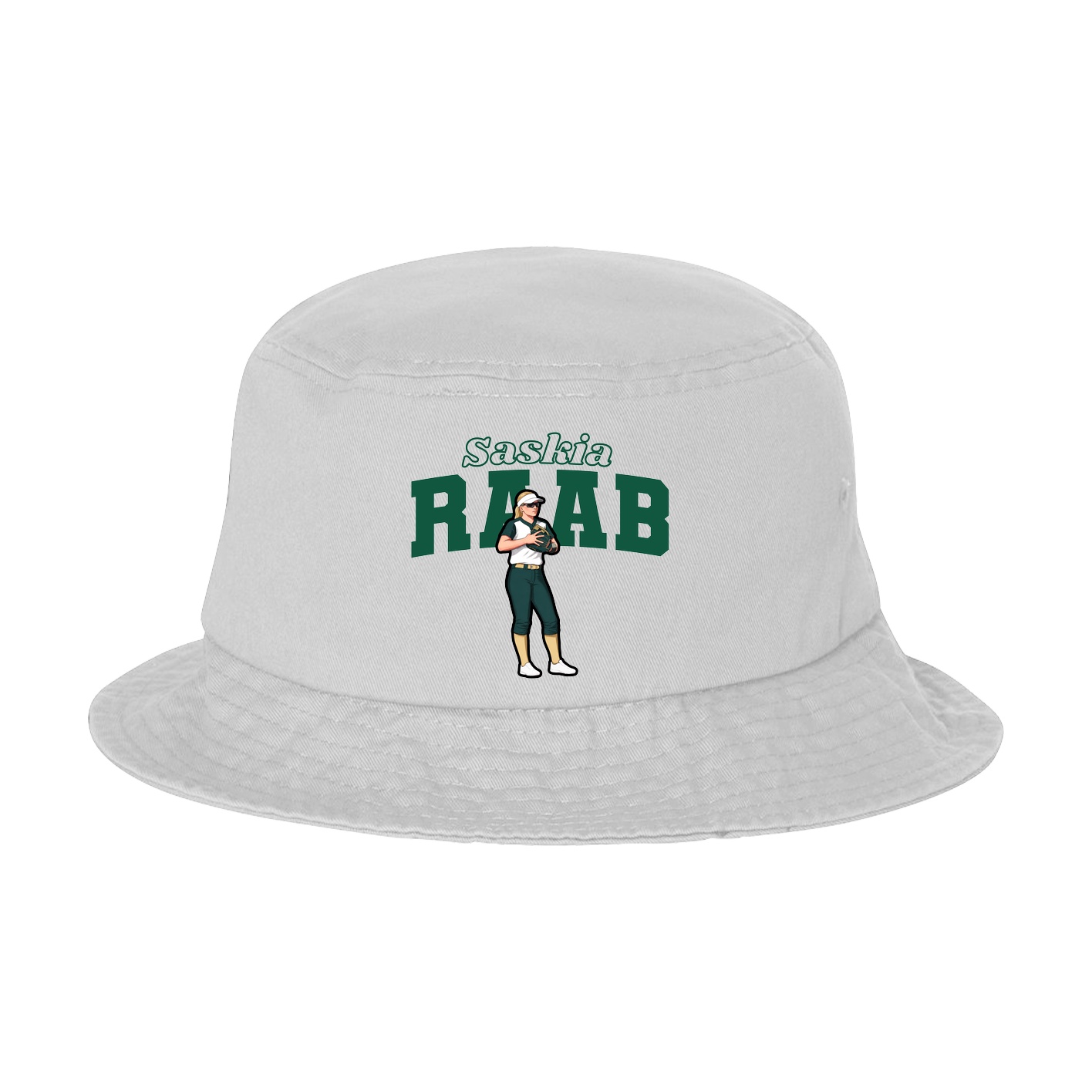 Bucket Cap — Name Arch in White