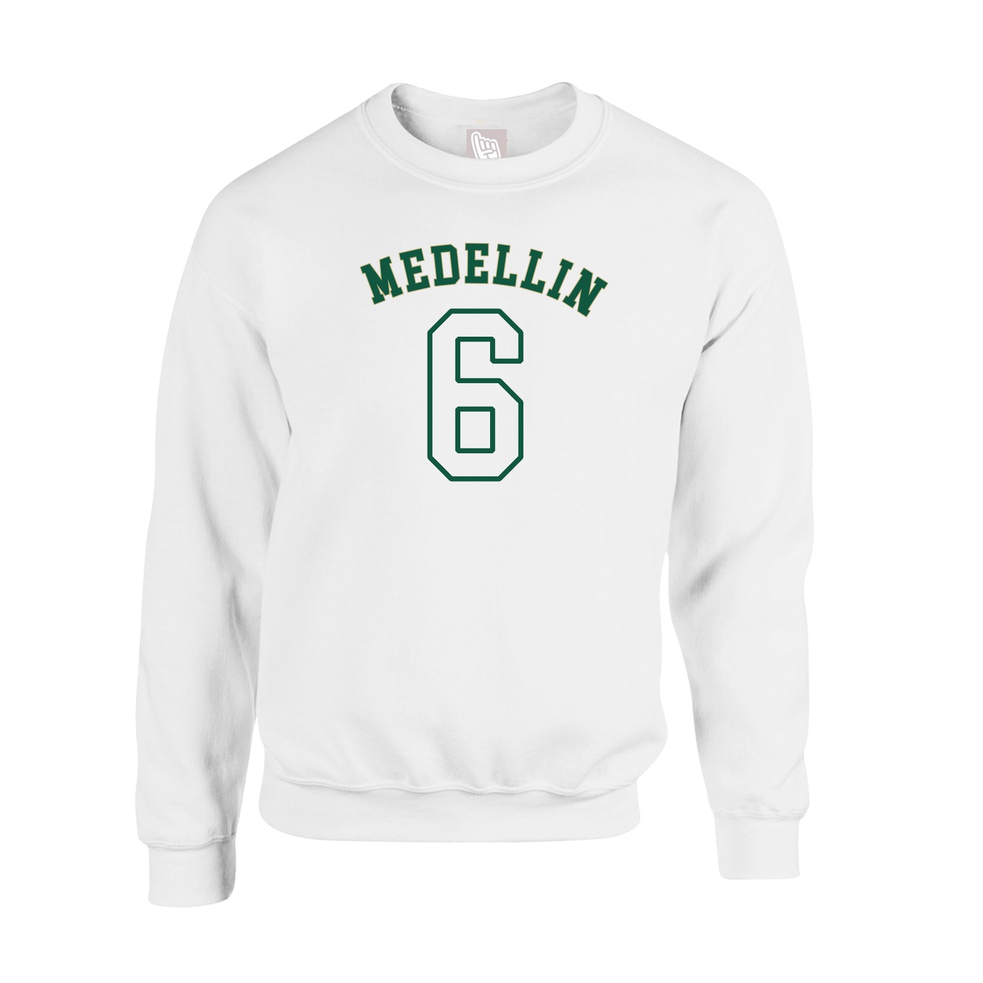 Fleece Crew — Shirsey Arch in White