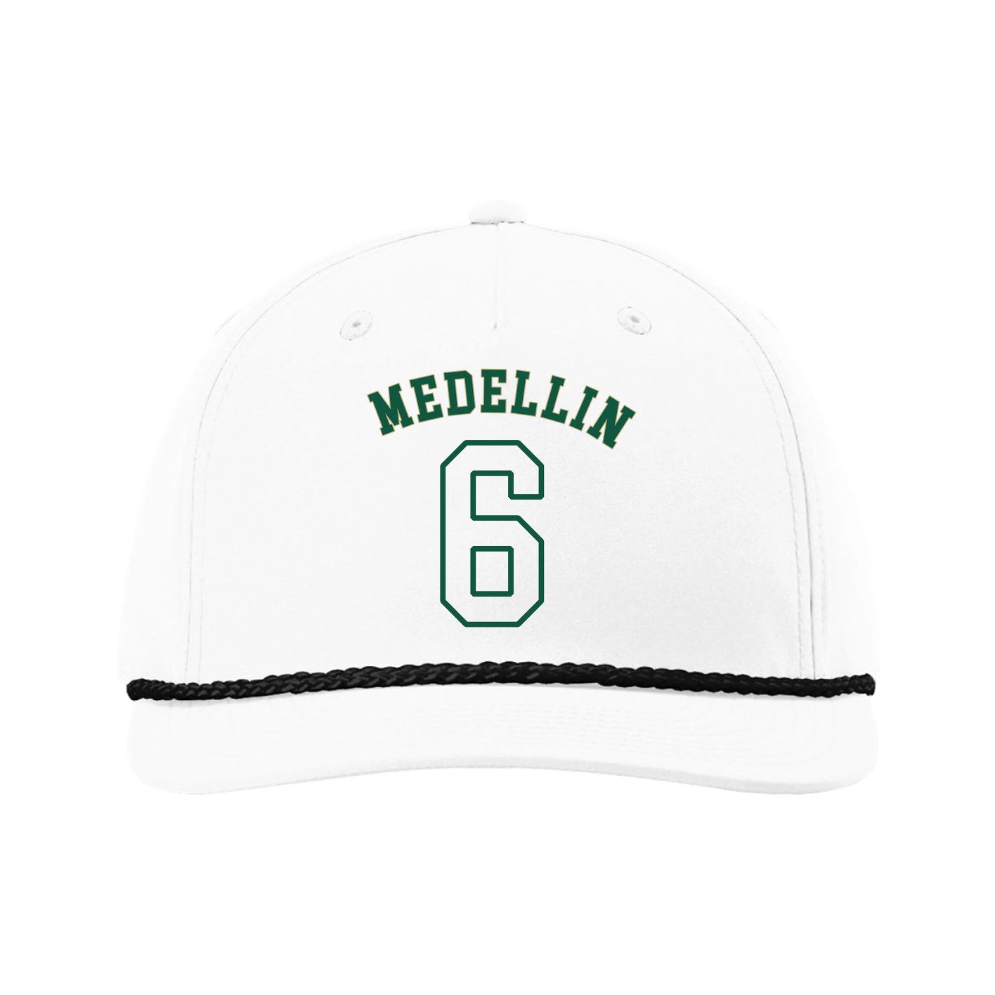 Five-Panel Classic Rope Cap — Shirsey Arch in White
