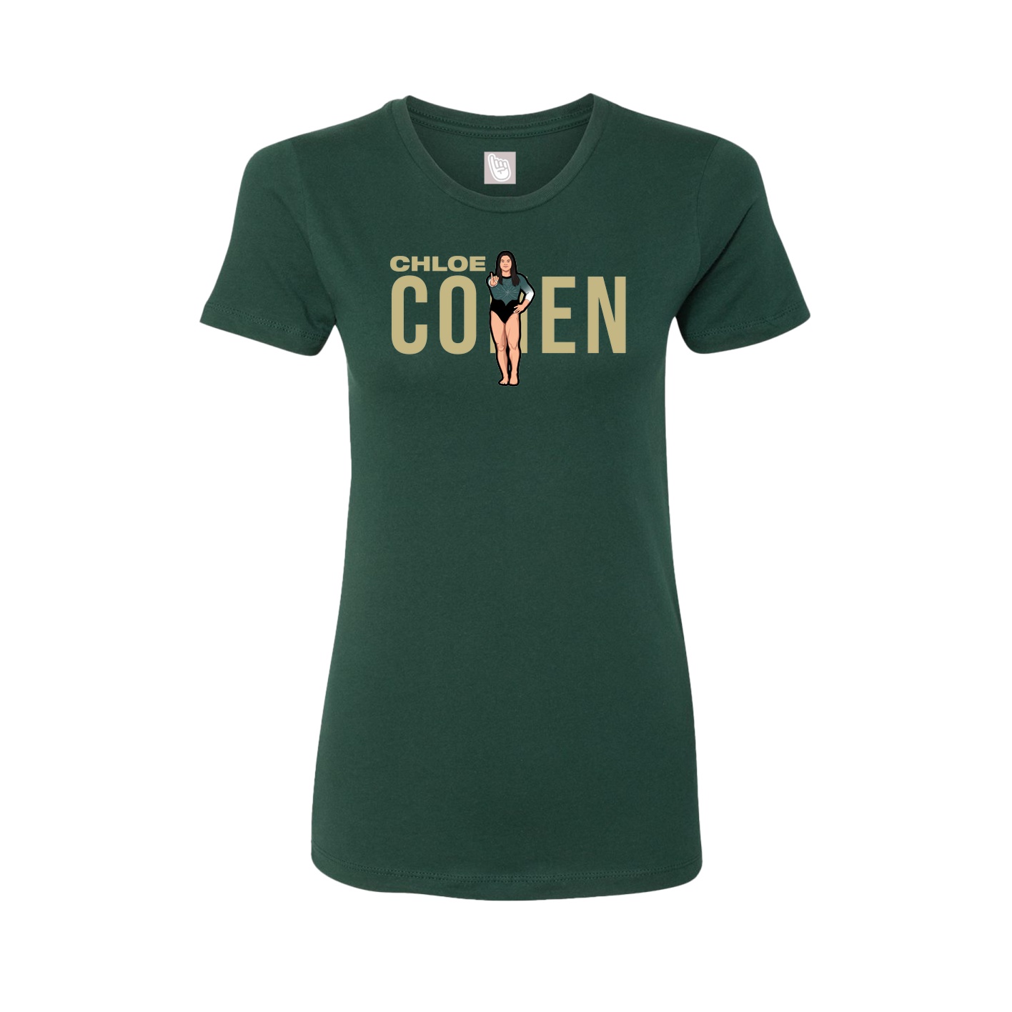 Fitted Women's Tee — Player Name in Green