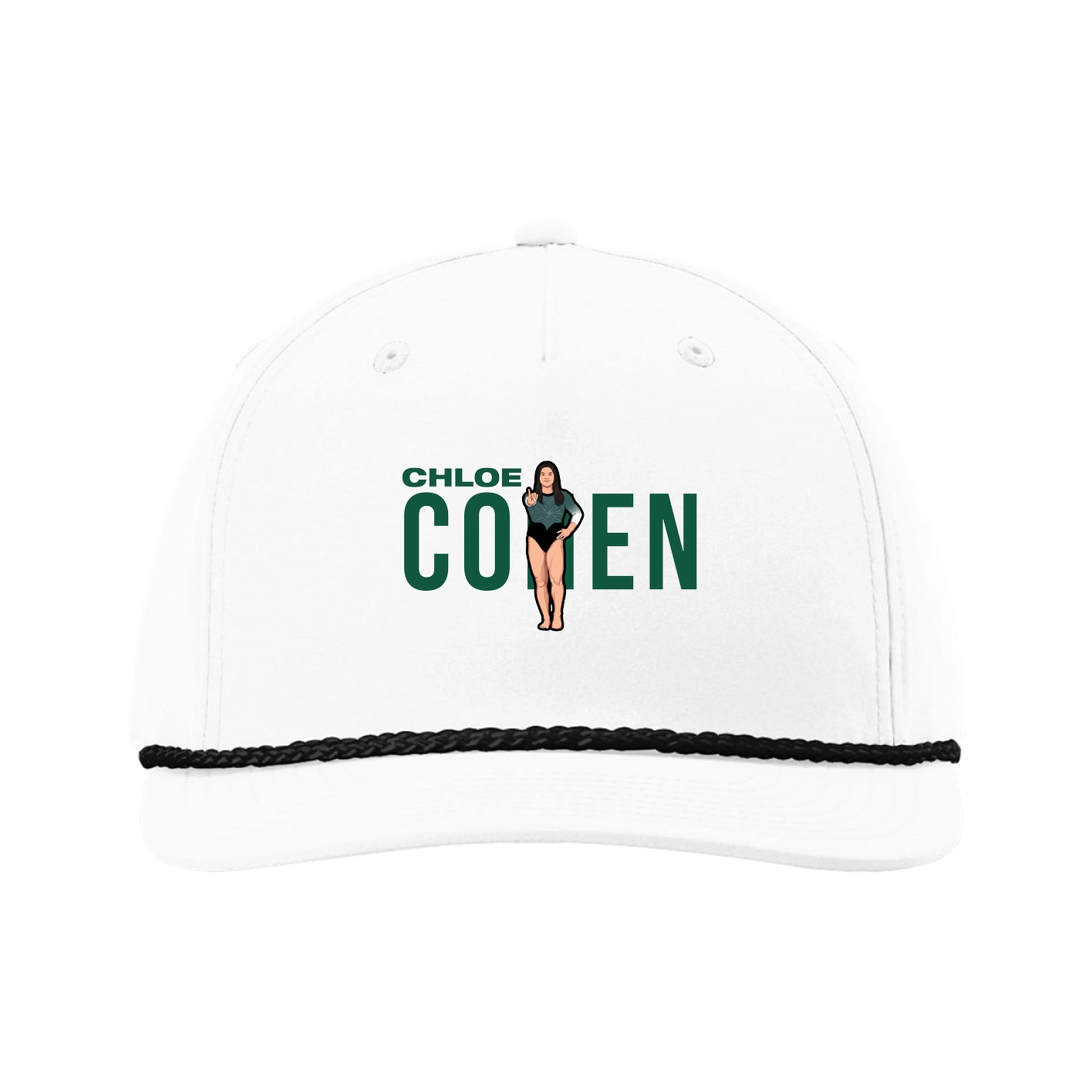 Five-Panel Classic Rope Cap — Player Name in White