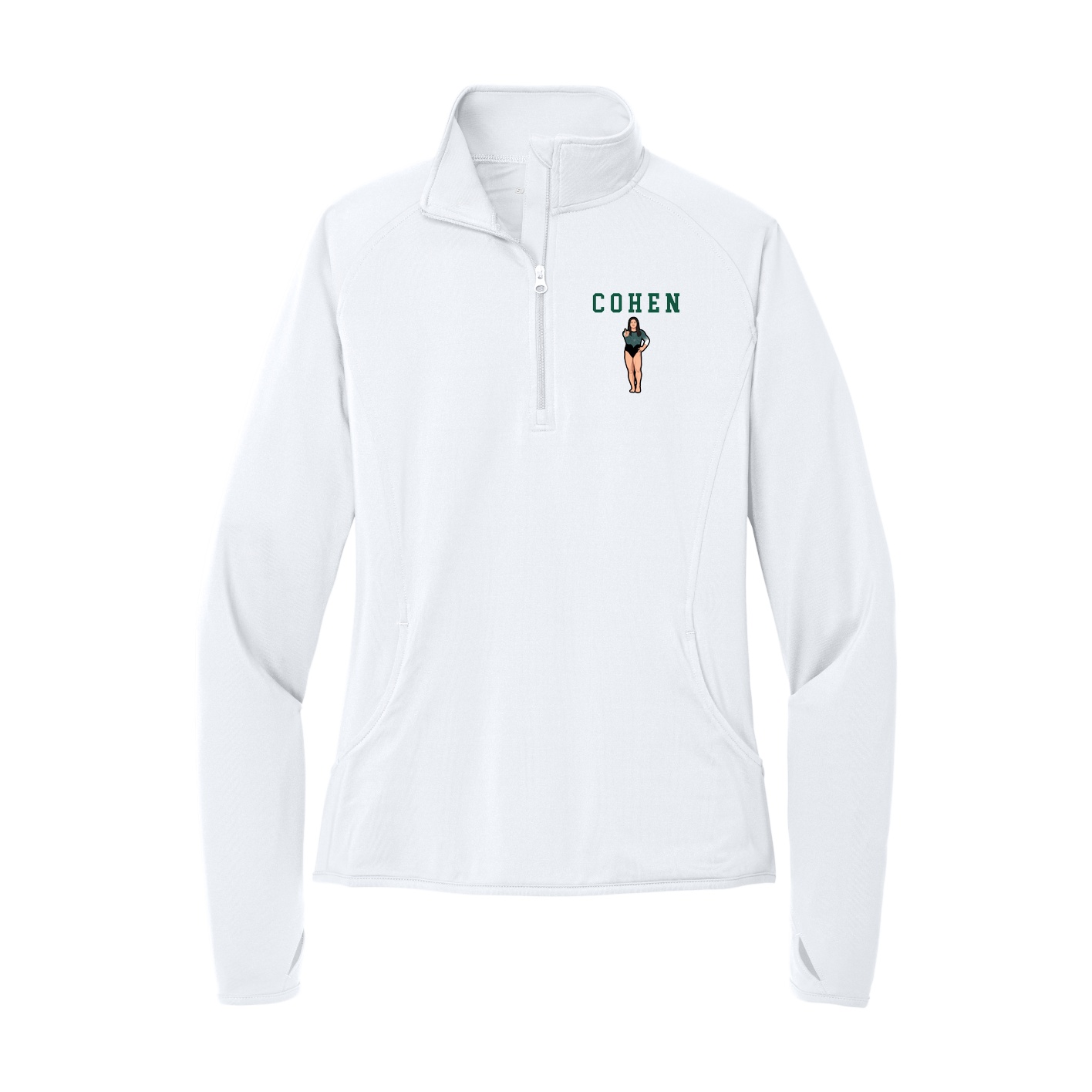 Women's Q-Zip Pullover — Shirsey in White