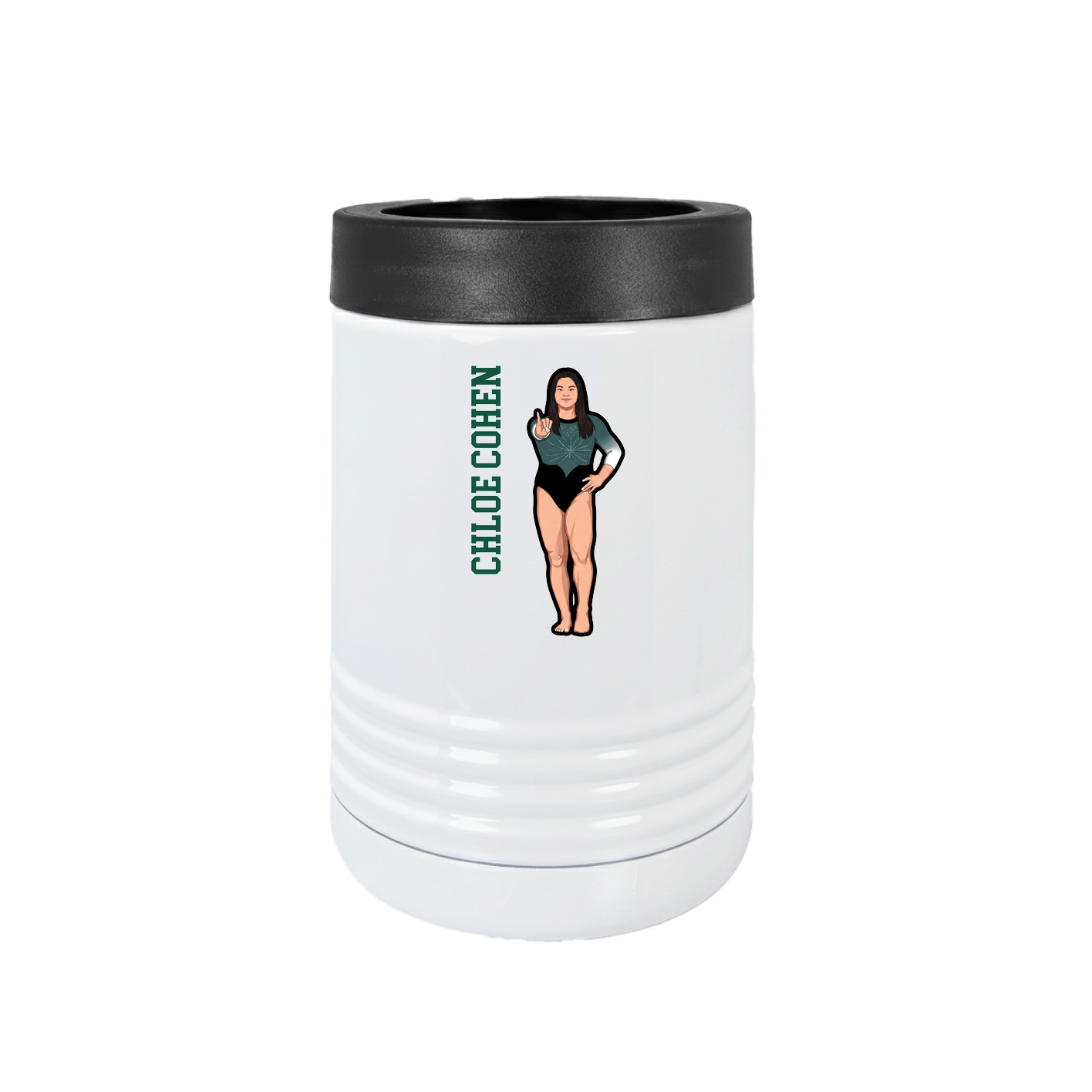 Beverage Holder — Name Vertical in White
