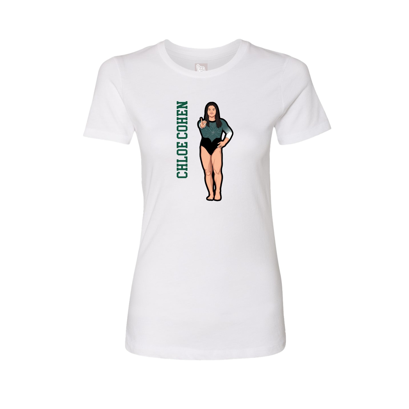 Fitted Women's Tee — Name Vertical in White