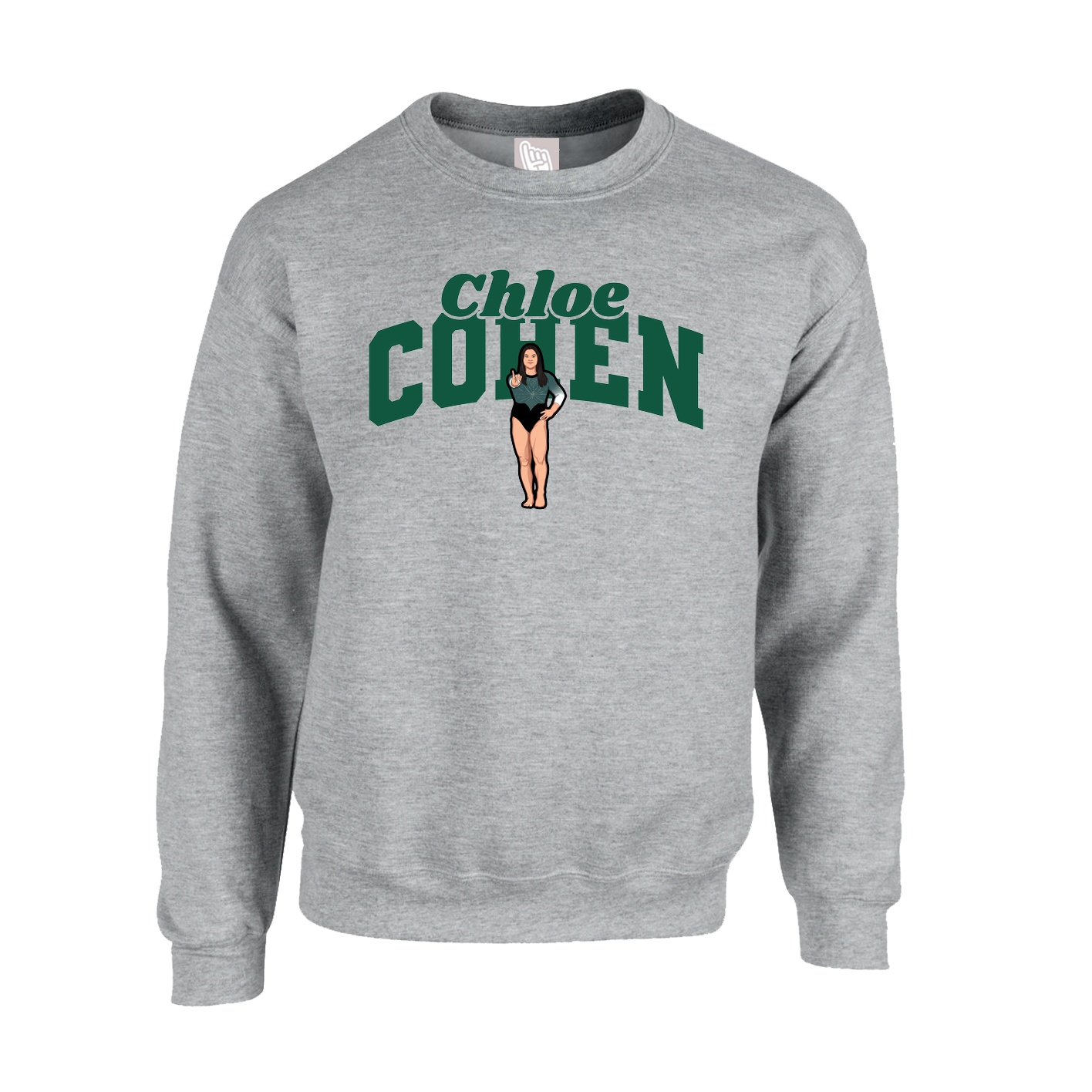Fleece Crew — Signature Arch in Grey