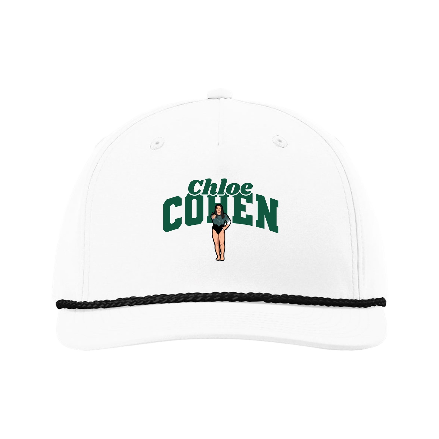 Five-Panel Classic Rope Cap — Signature Arch in White