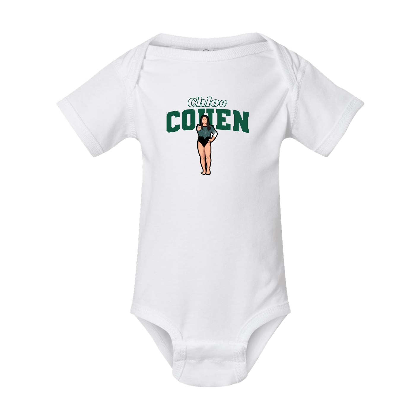 Baby Onesie — Name Arch in White