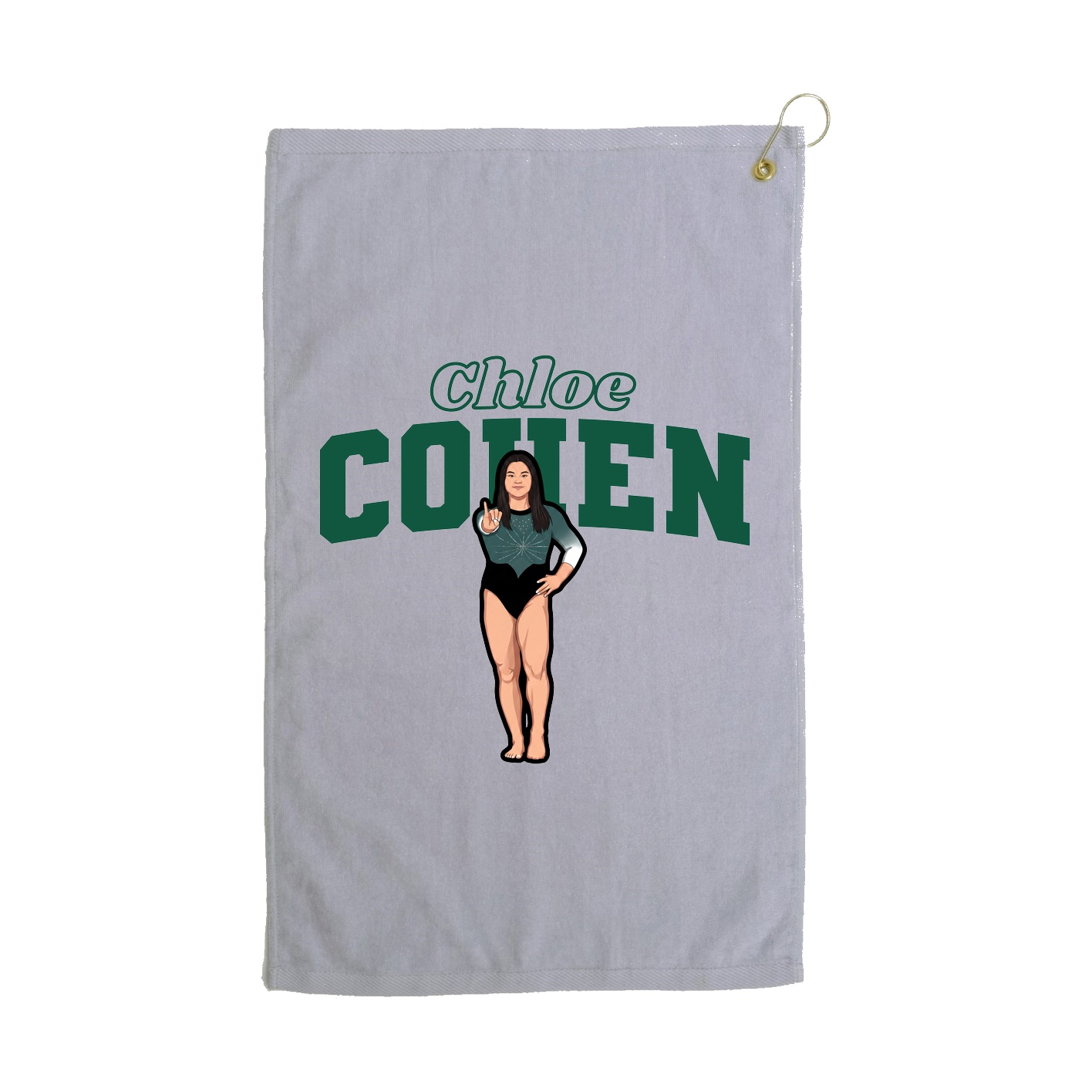 Golf Towel — Name Arch in Grey