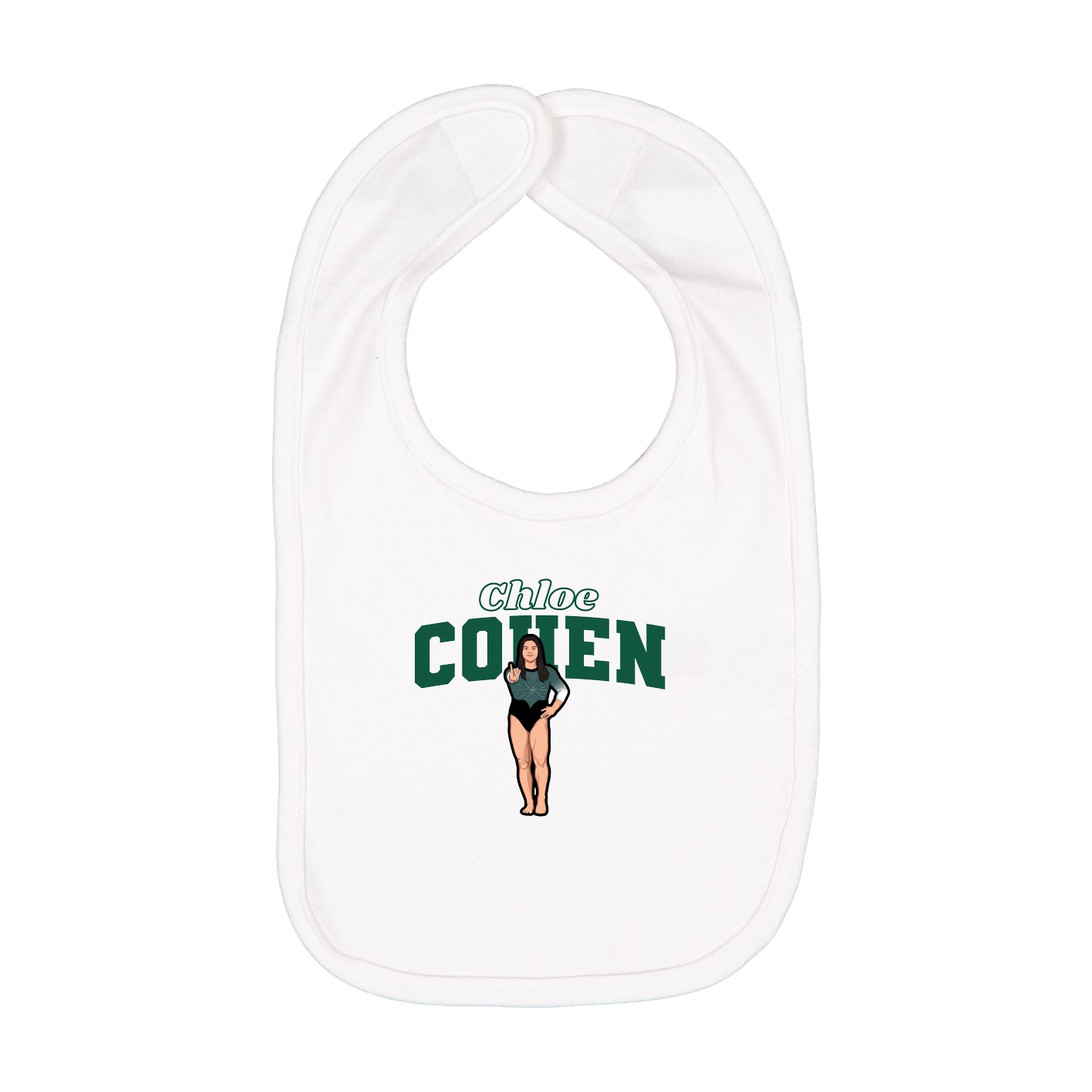 Infant Bib — Name Arch in White