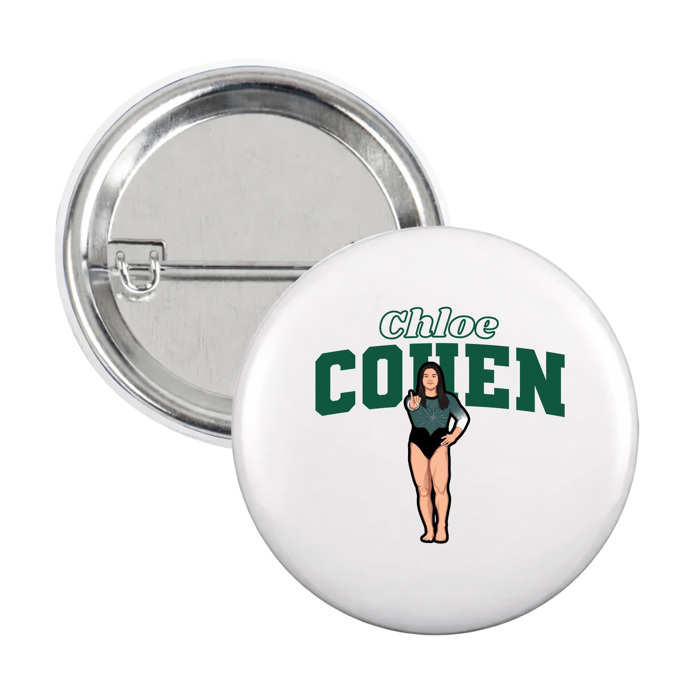 Game Day Button — Name Arch in White
