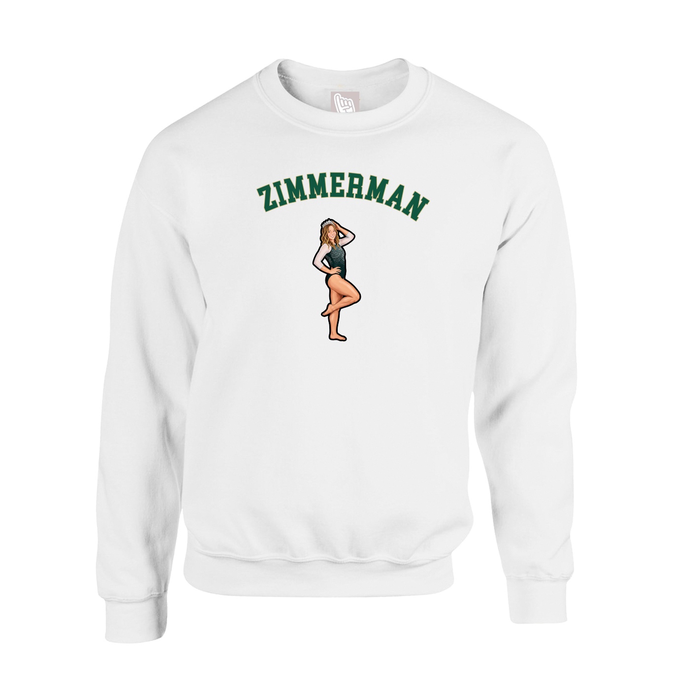 Fleece Crew — Shirsey Arch in White