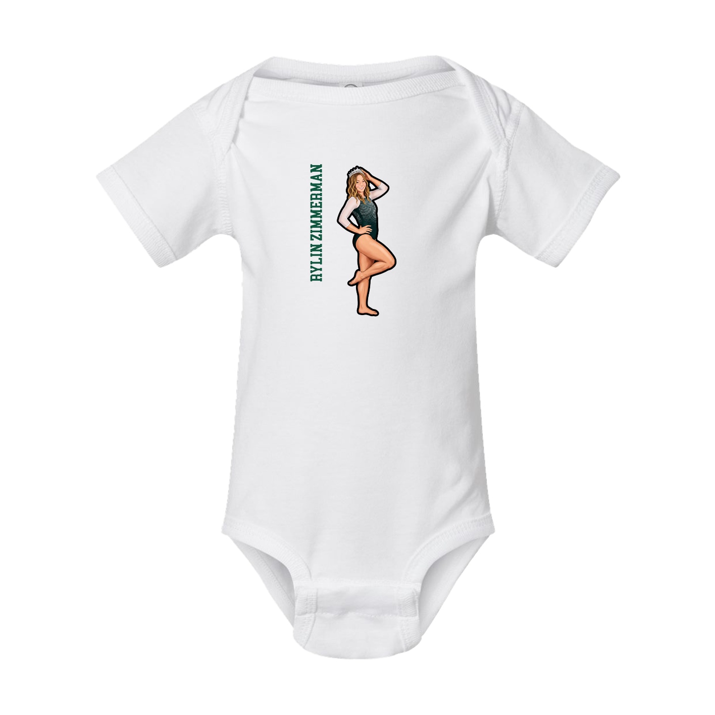 Baby Onesie — Name Vertical in White