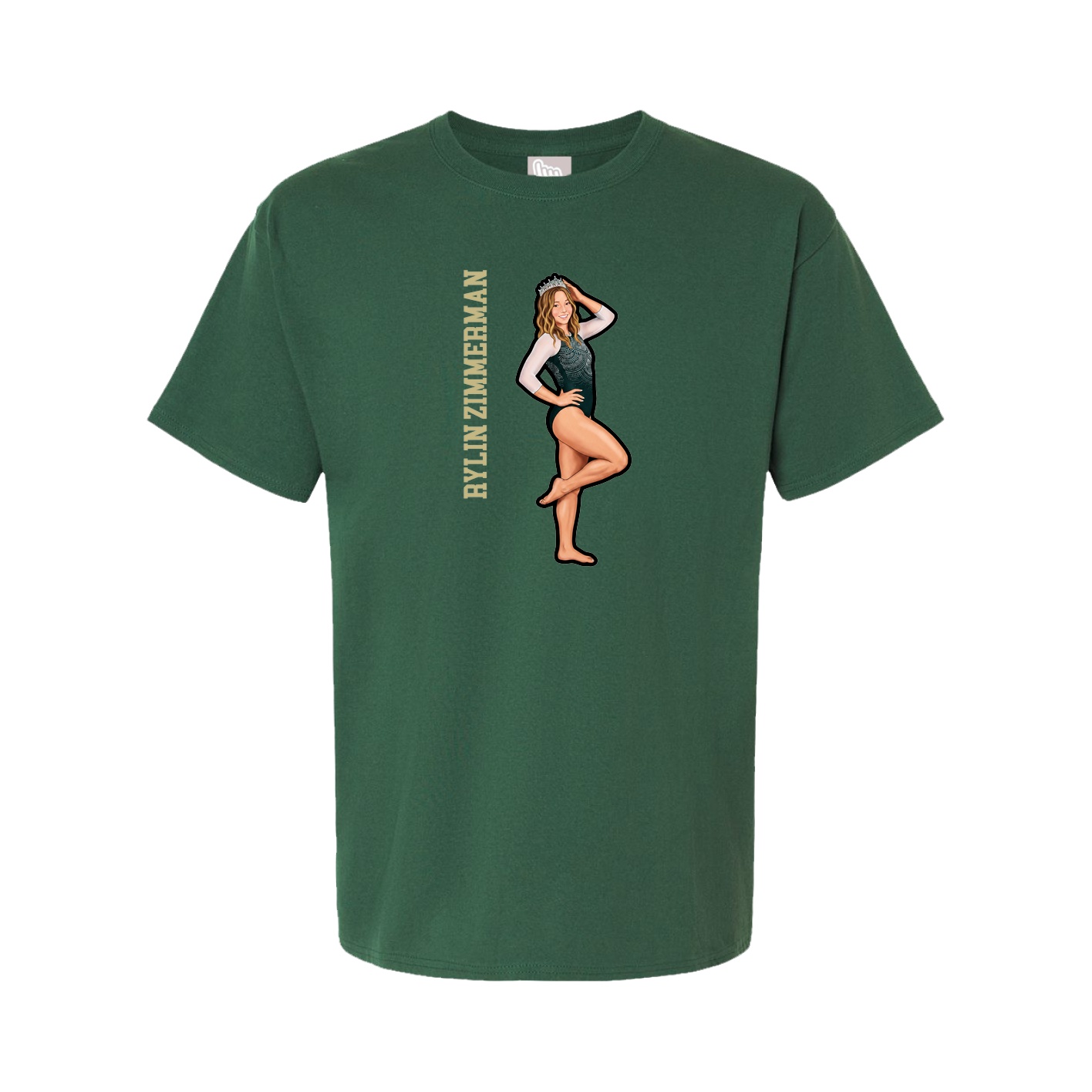 Tee — Name Vertical in Green