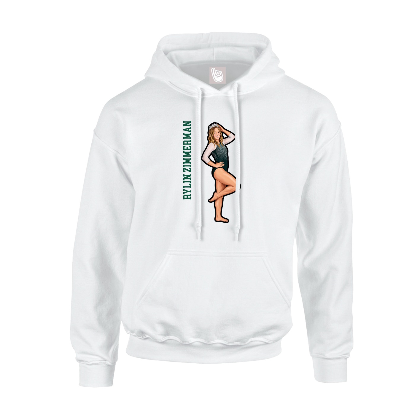 Youth Hoodie — Name Vertical in White