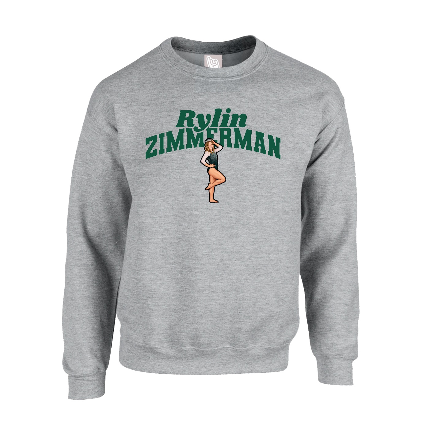 Fleece Crew — Signature Arch in Grey