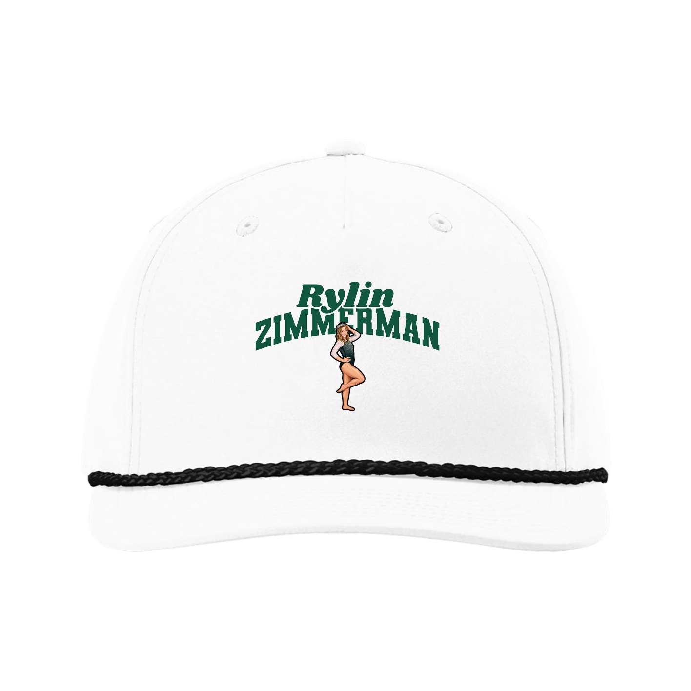 Five-Panel Classic Rope Cap — Signature Arch in White