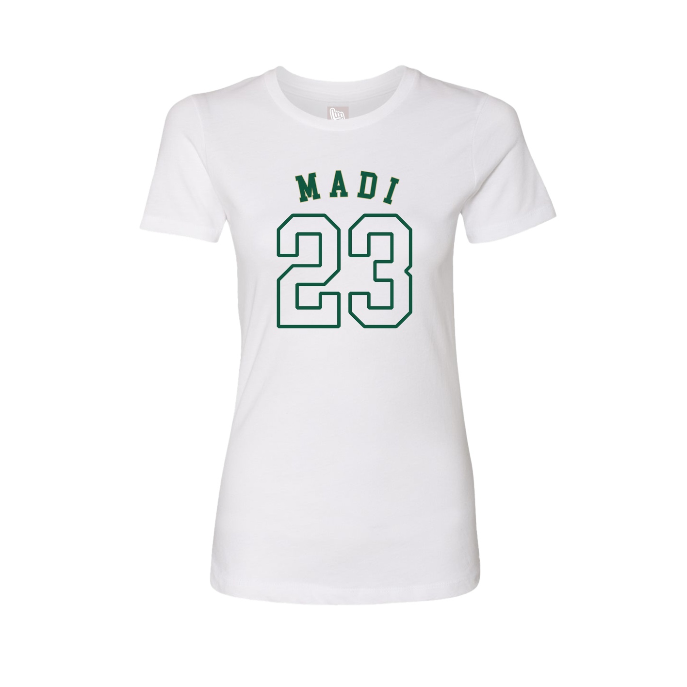 Fitted Women's Tee — Shirsey Arch in White