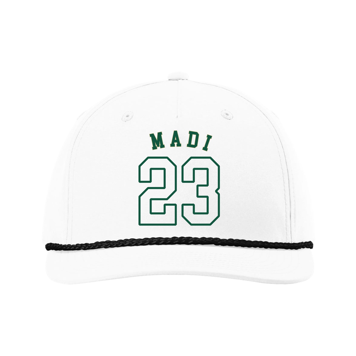 Five-Panel Classic Rope Cap — Shirsey Arch in White