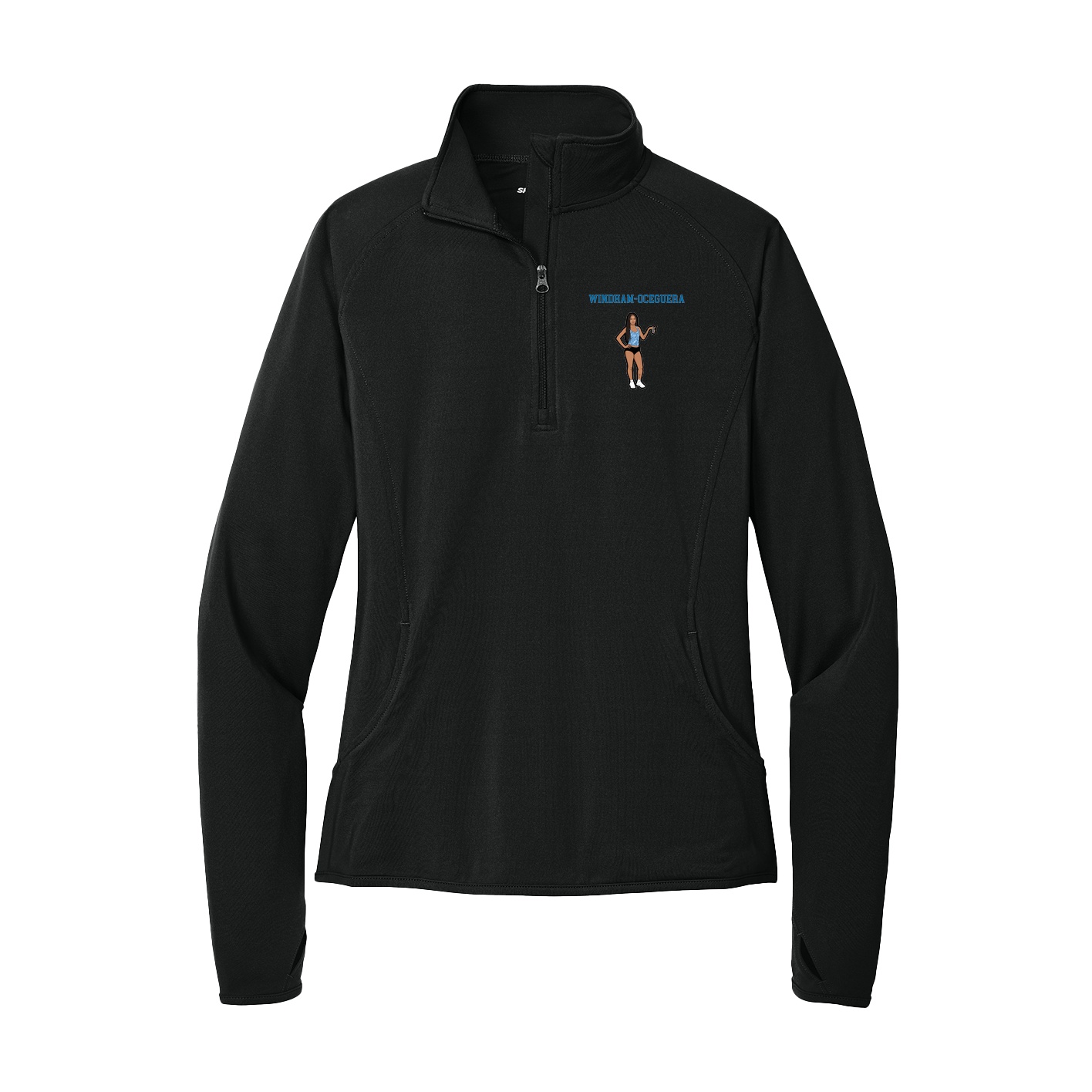 Women's Q-Zip Pullover — Shirsey in Black