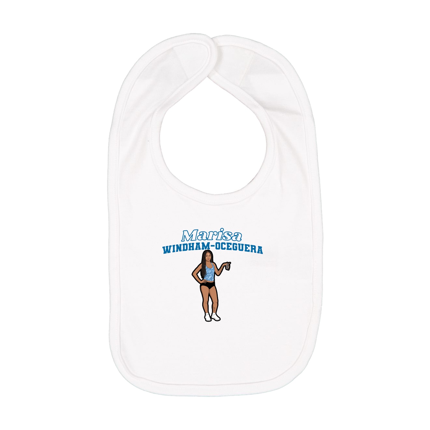 Infant Bib — Name Arch in White