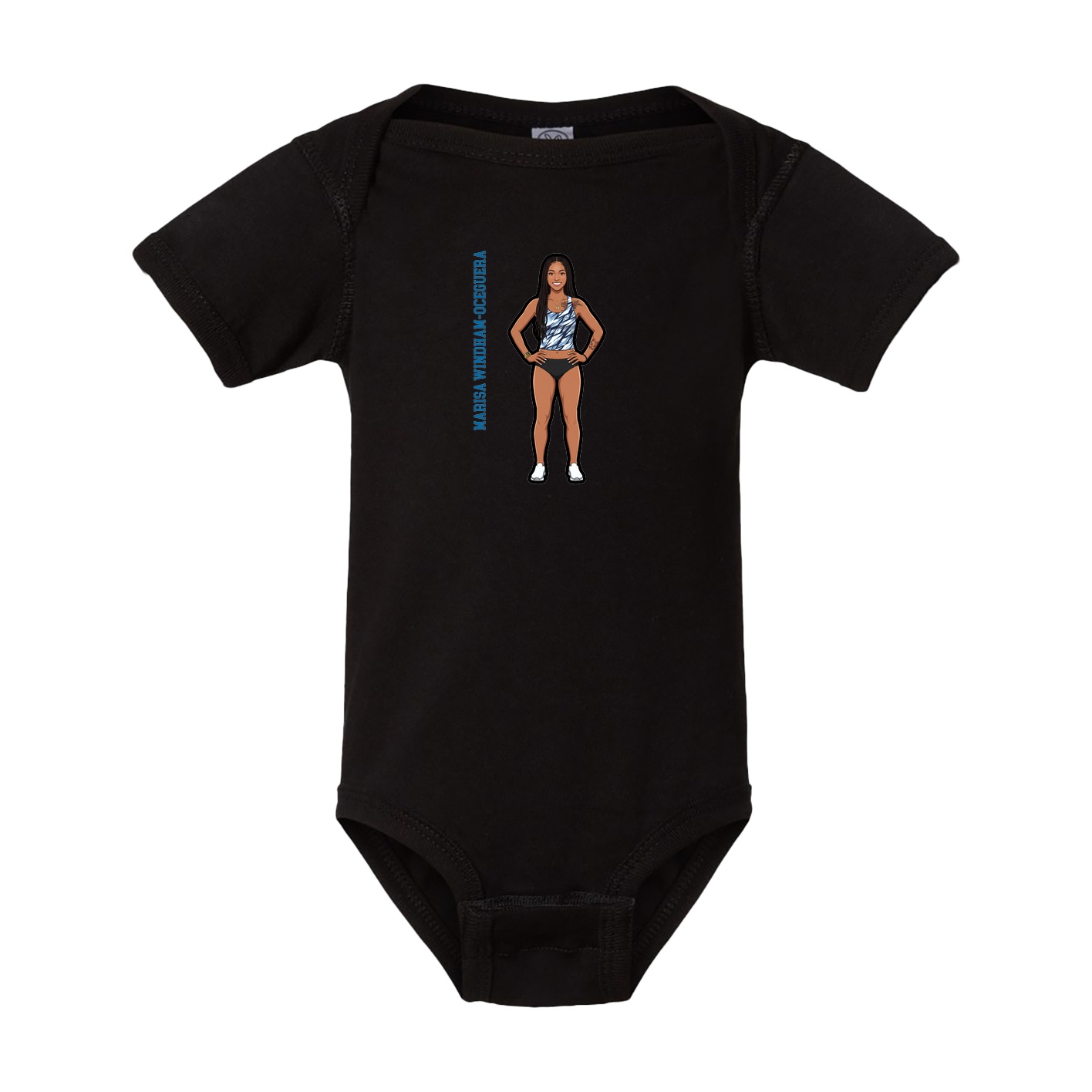 Baby Onesie — Name Vertical in Black