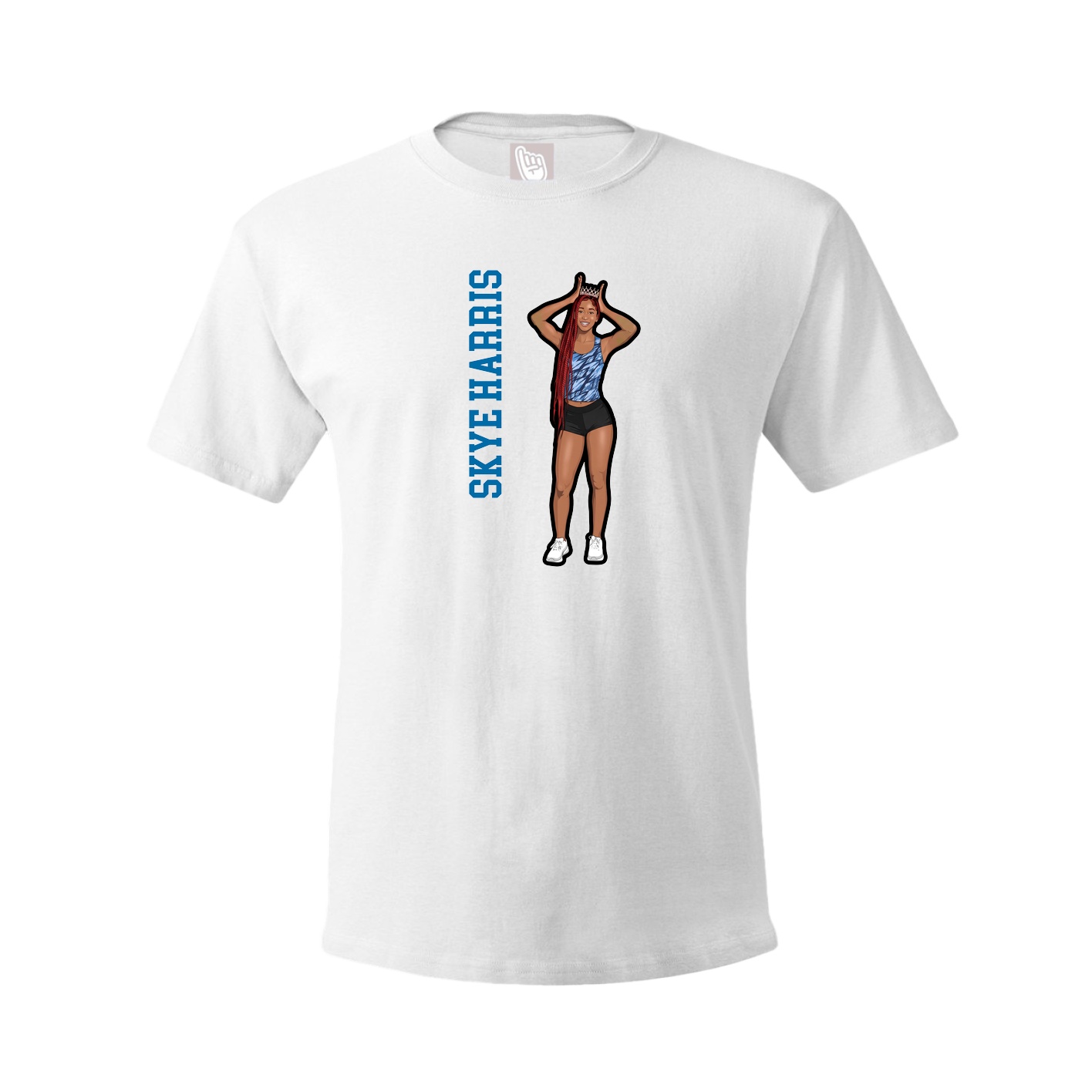 Tee — Name Vertical in White