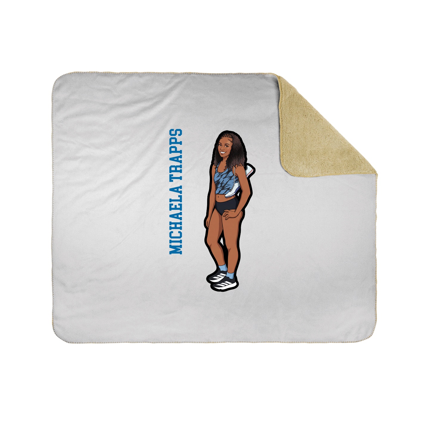 Throw Blanket — Name Vertical in White