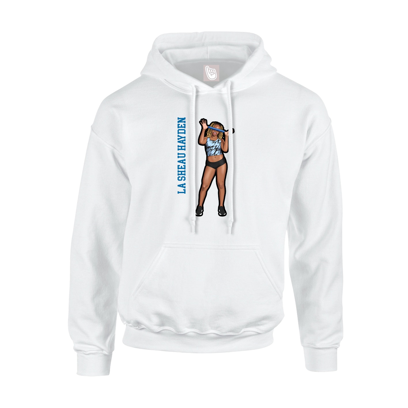 Youth Hoodie — Name Vertical in White