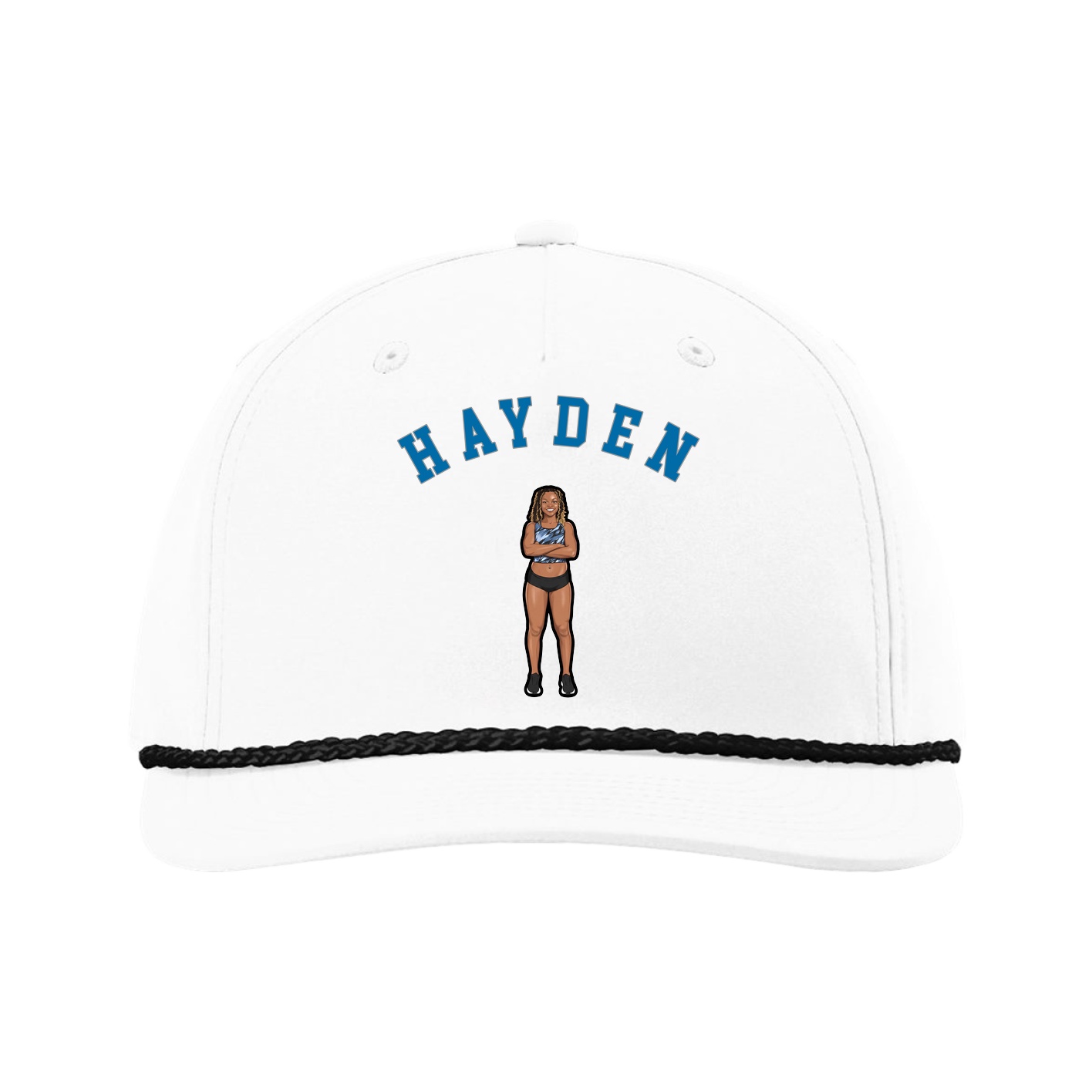 Five-Panel Classic Rope Cap — Shirsey Arch in White