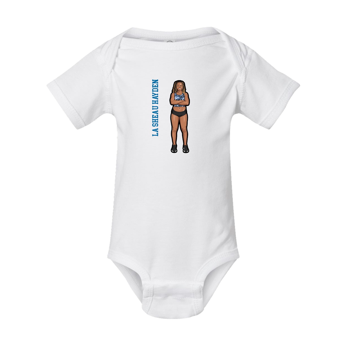 Baby Onesie — Name Vertical in White