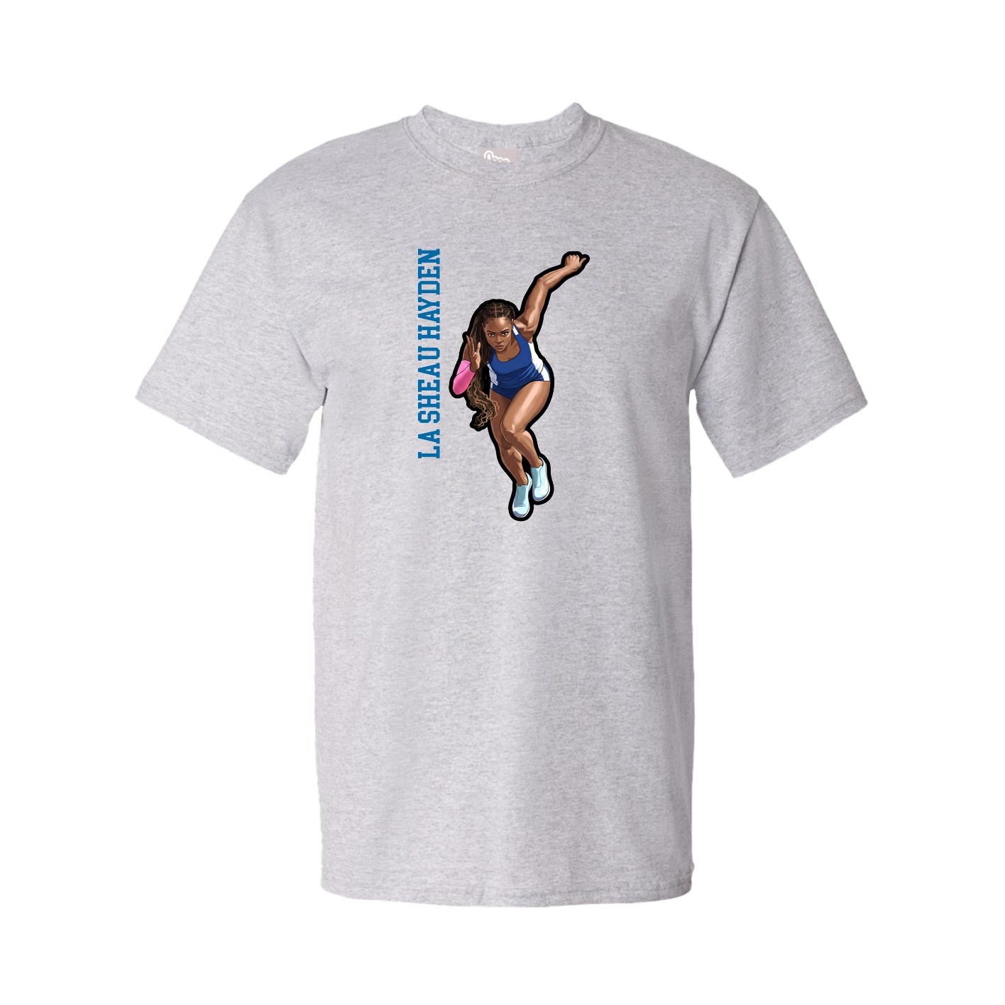 Youth Tee — Name Vertical in Grey