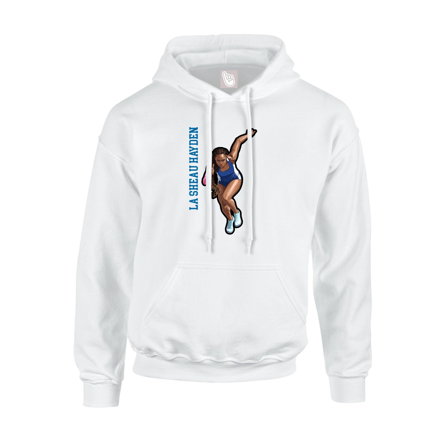 Hoodie — Name Vertical in White