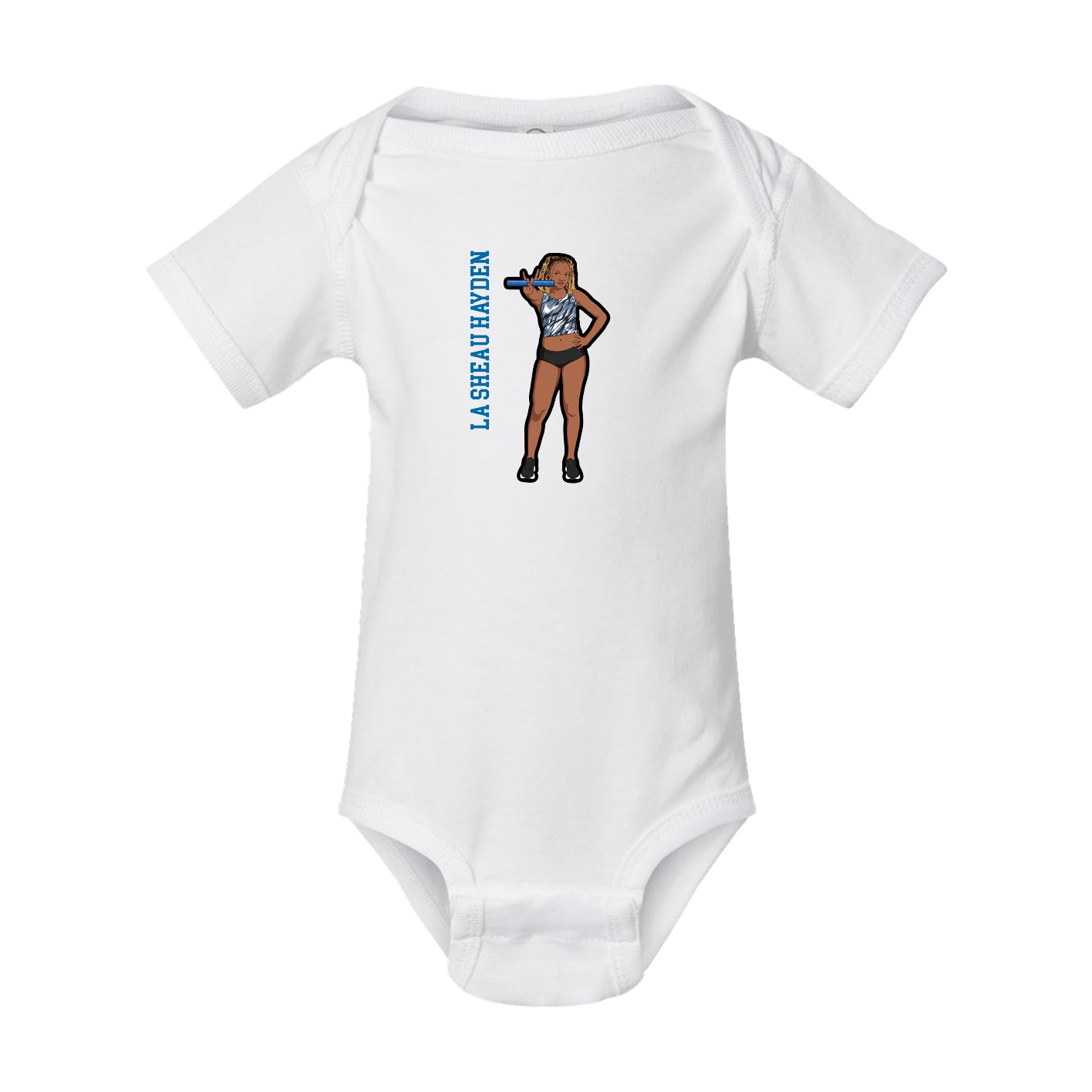 Baby Onesie — Name Vertical in White