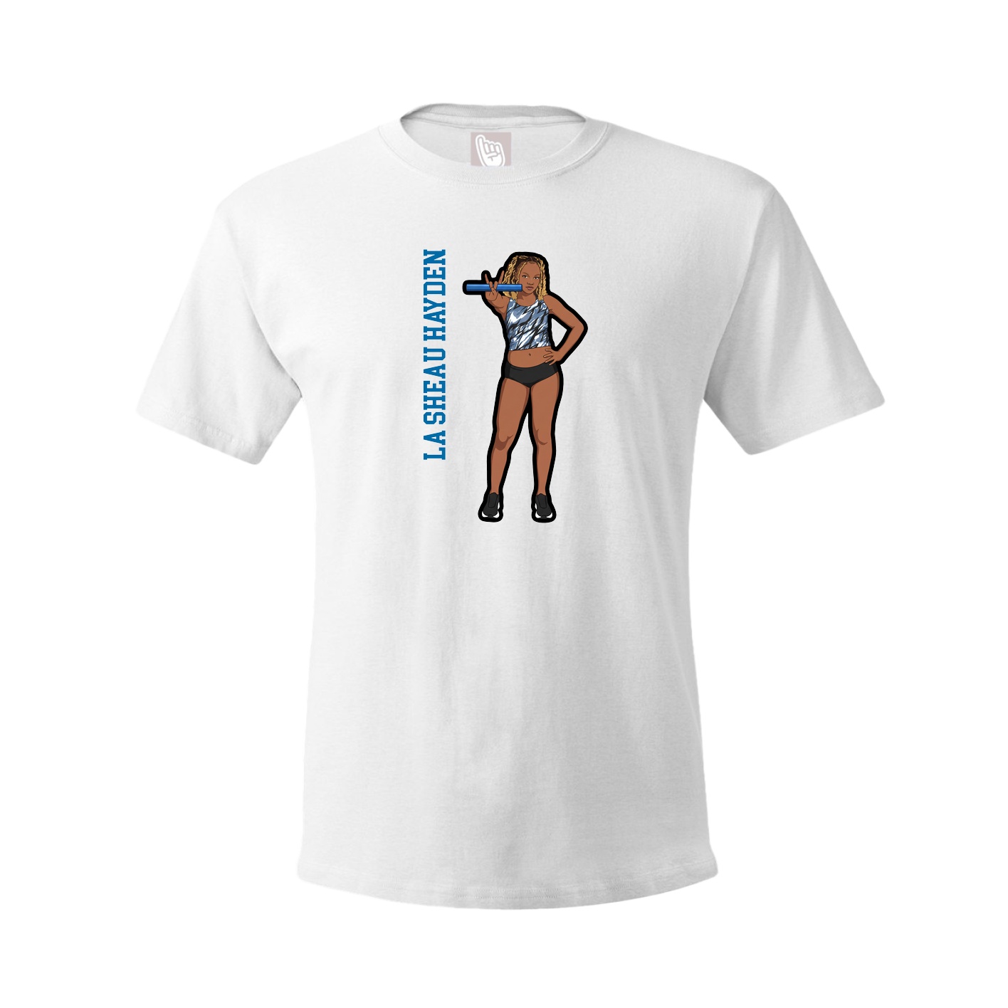 Youth Tee — Name Vertical in White