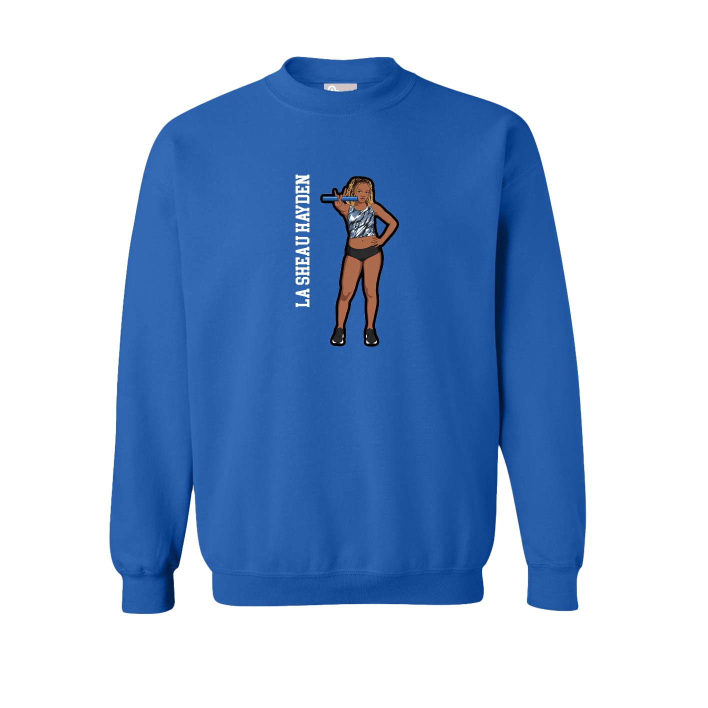 Fleece Crew — Name Vertical in Royal