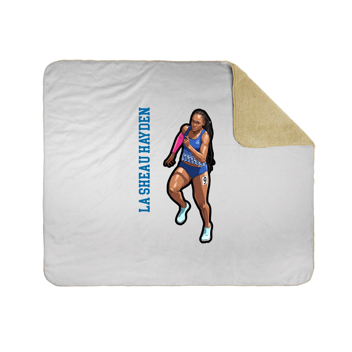 Throw Blanket — Name Vertical in White
