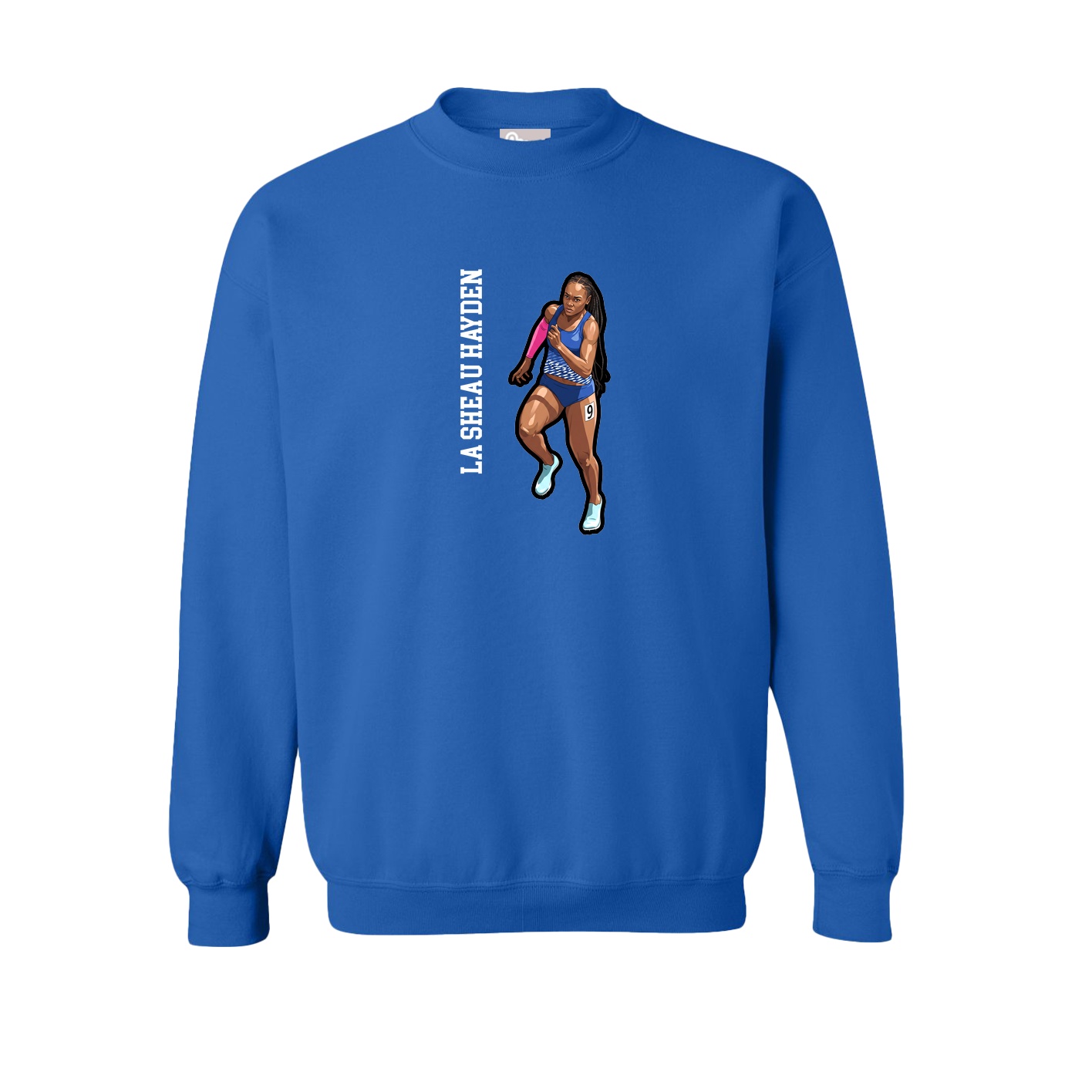 Fleece Crew — Name Vertical in Royal